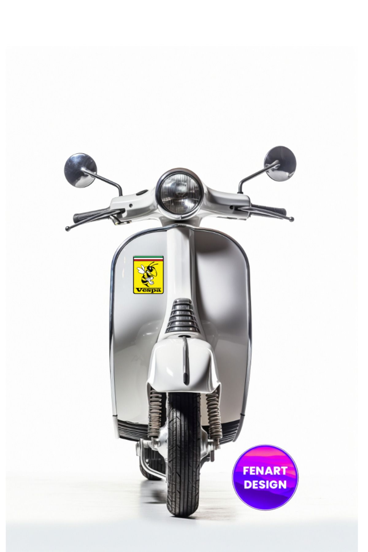Nenya Vespa Italyan Arı 10x8 Cm Motorsiklet Kask Laptop Ve Oto Sticker