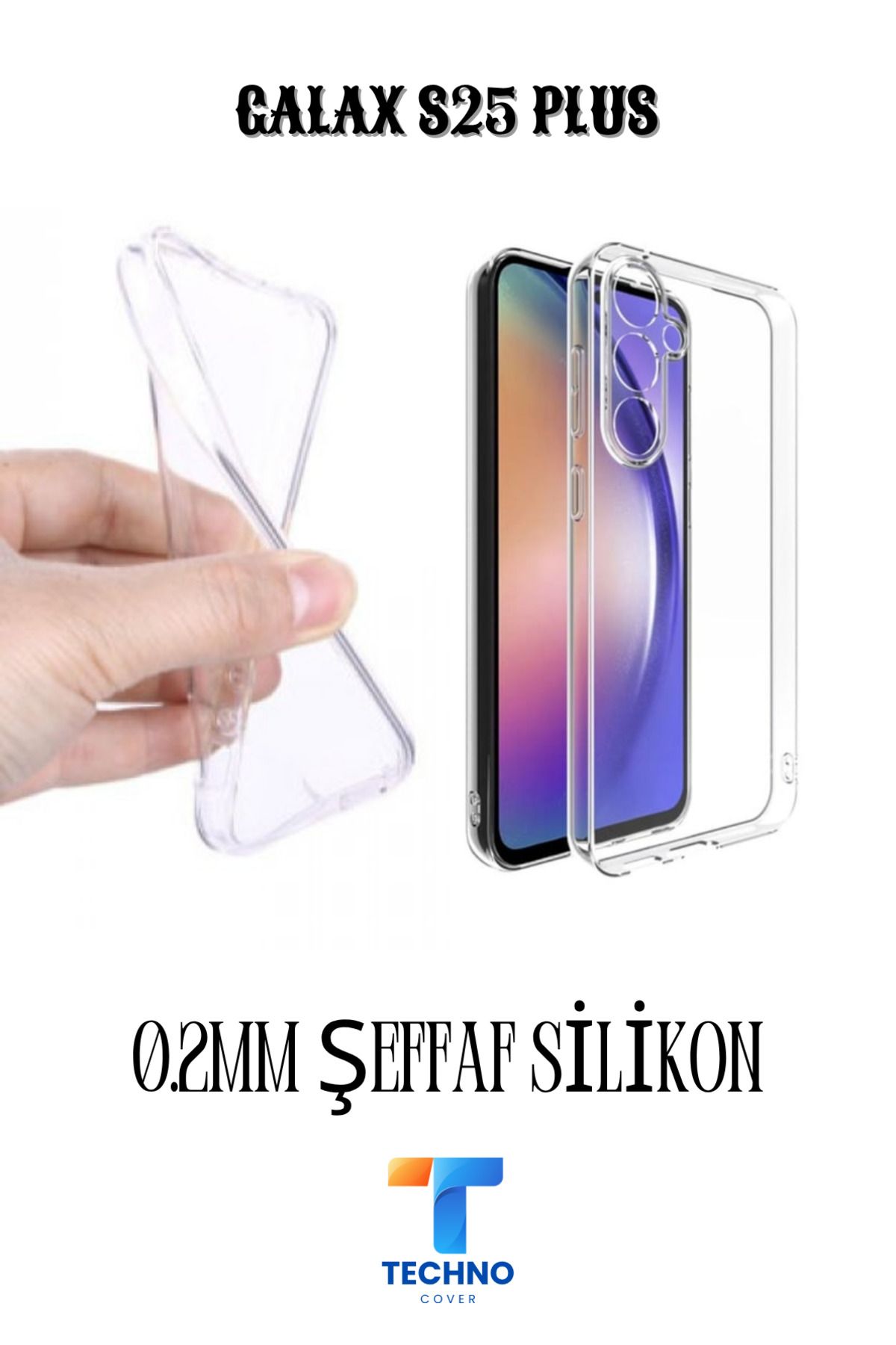 foxpower Samsung S25 Plus 6D Tam Kaplayan Ekran Koruyucu ve Şeffaf Kılıf 2li Avantajlı Paket