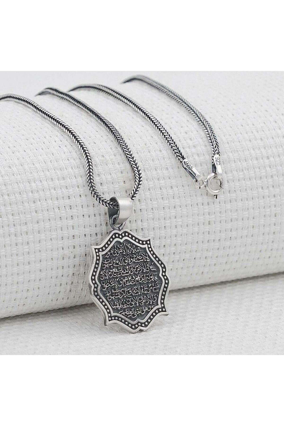 shop Ayetel Kursi 925 Ayar Gümüş Erkek Kolye