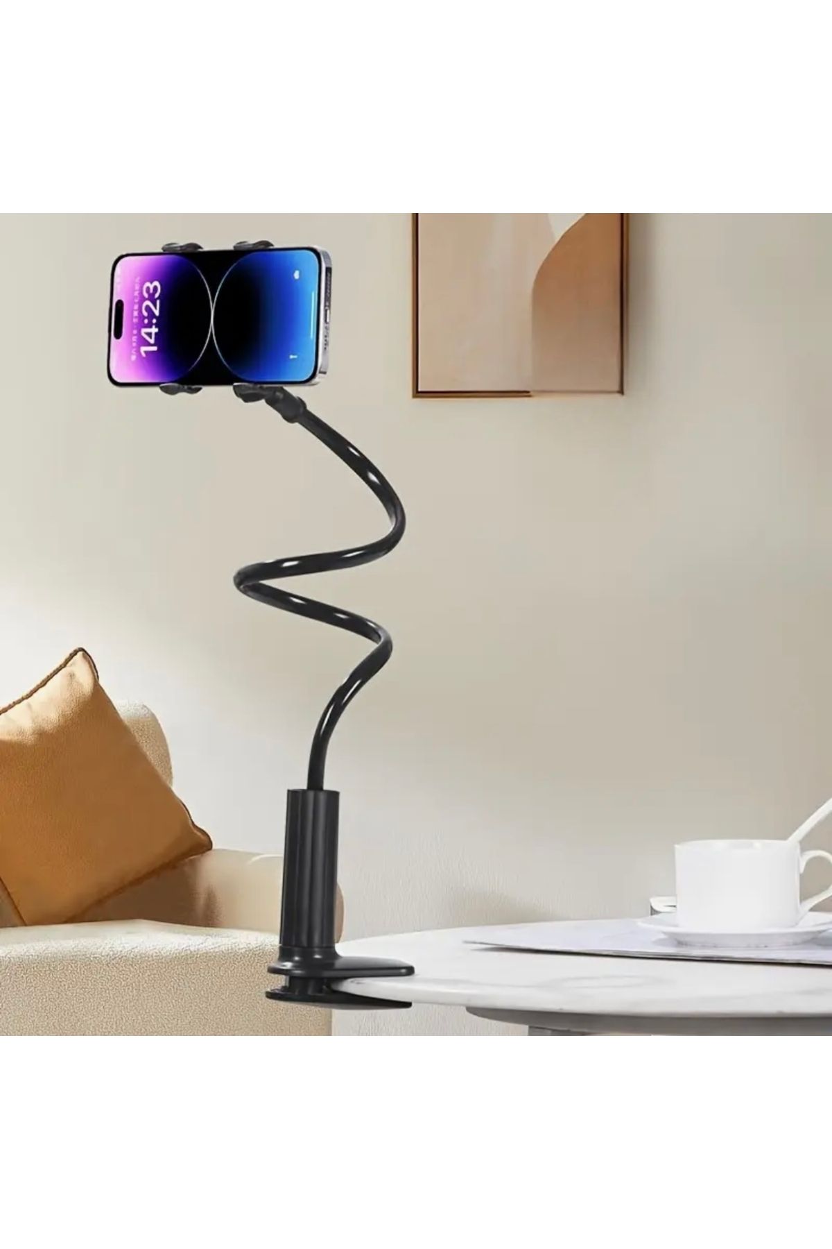 AEÇTASARIM 360 Derece Dönebilen Yatak Başı ve Masa Kullanımı İçin Telefon Tutucu Stand