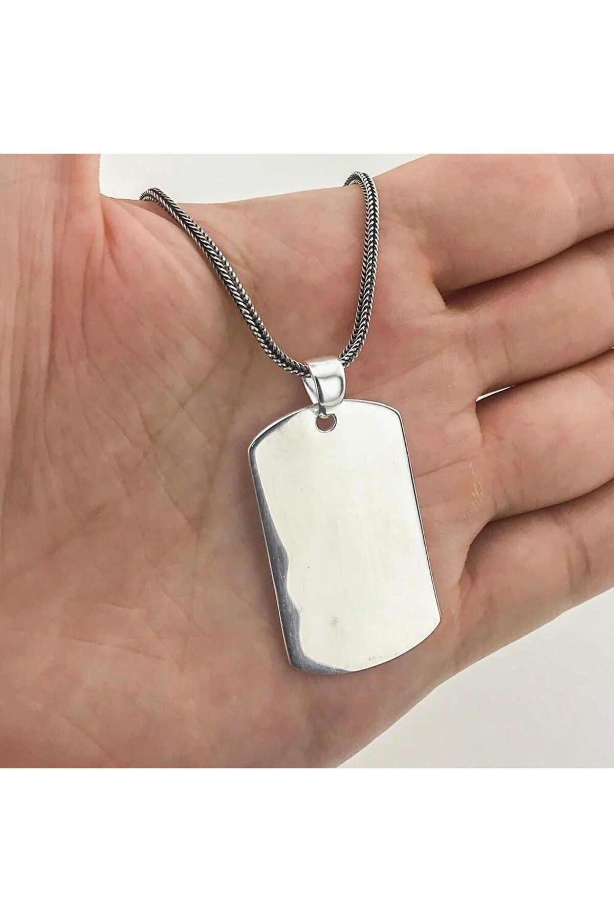shop Asker Künyesi 925 Ayar Gümüş Erkek Kolye