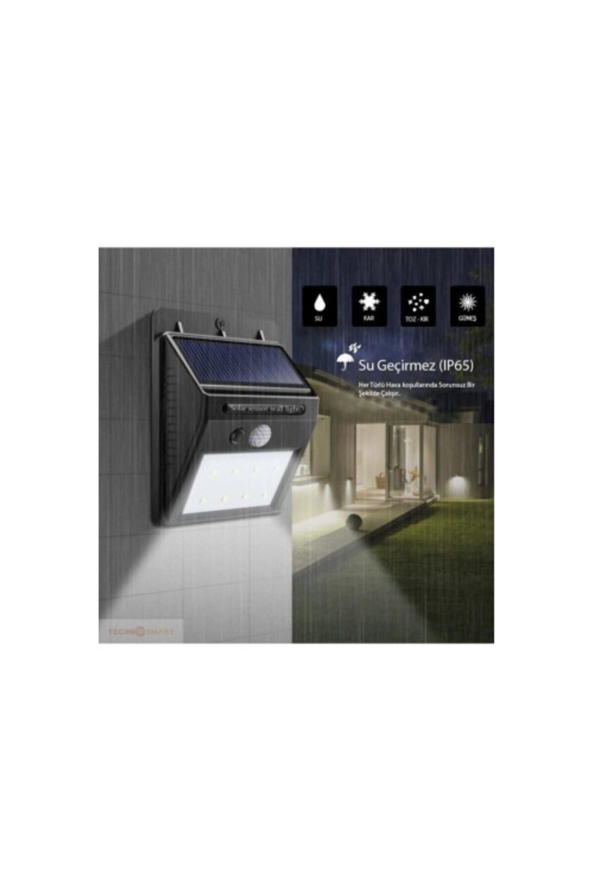 Koy Sepete Hareket Sensörlü Solar Dış Mekan Lambası