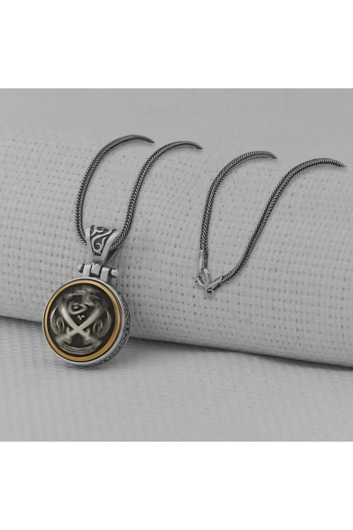 shop Hz Ali Zulfikar Ortası Dönen 925 Ayar Gümüş Erkek Kolye
