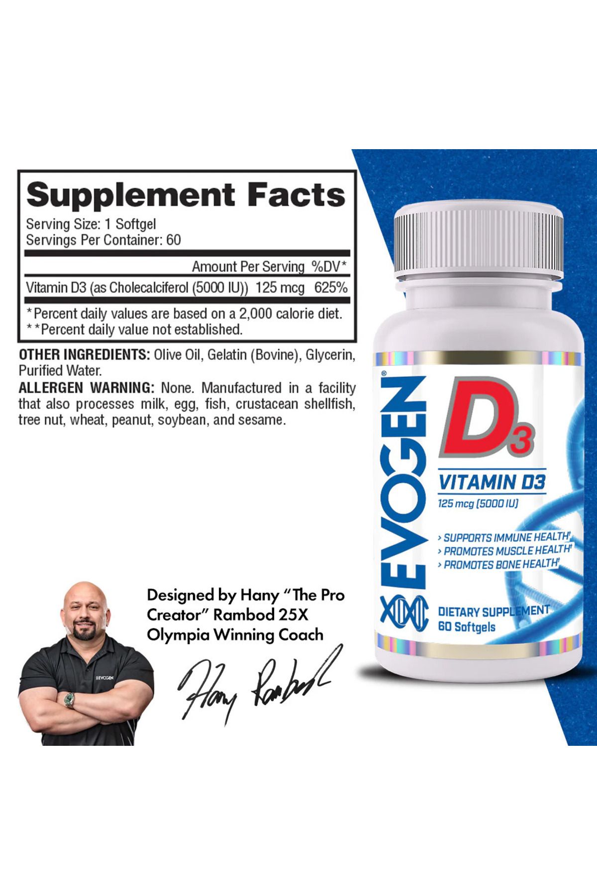 EVOGEN Vitamin D3 5000 IU 60 Softgels