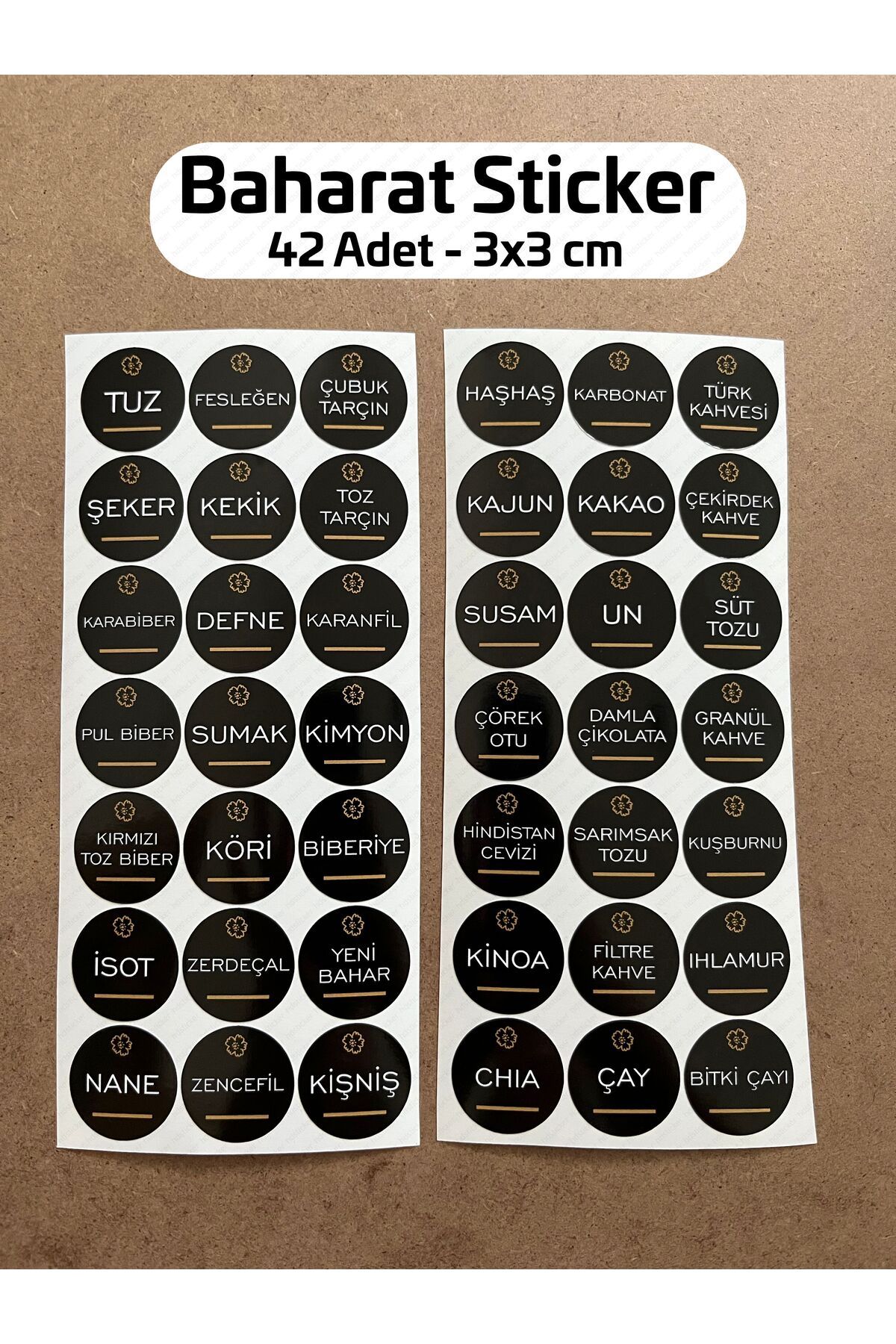 hdsticker 42 Adet Baharat Bakliyat Kuruyemiş Kavanoz Saklama Kabı Banyo Etiketi Sticker Düzenleyici Erzak P4
