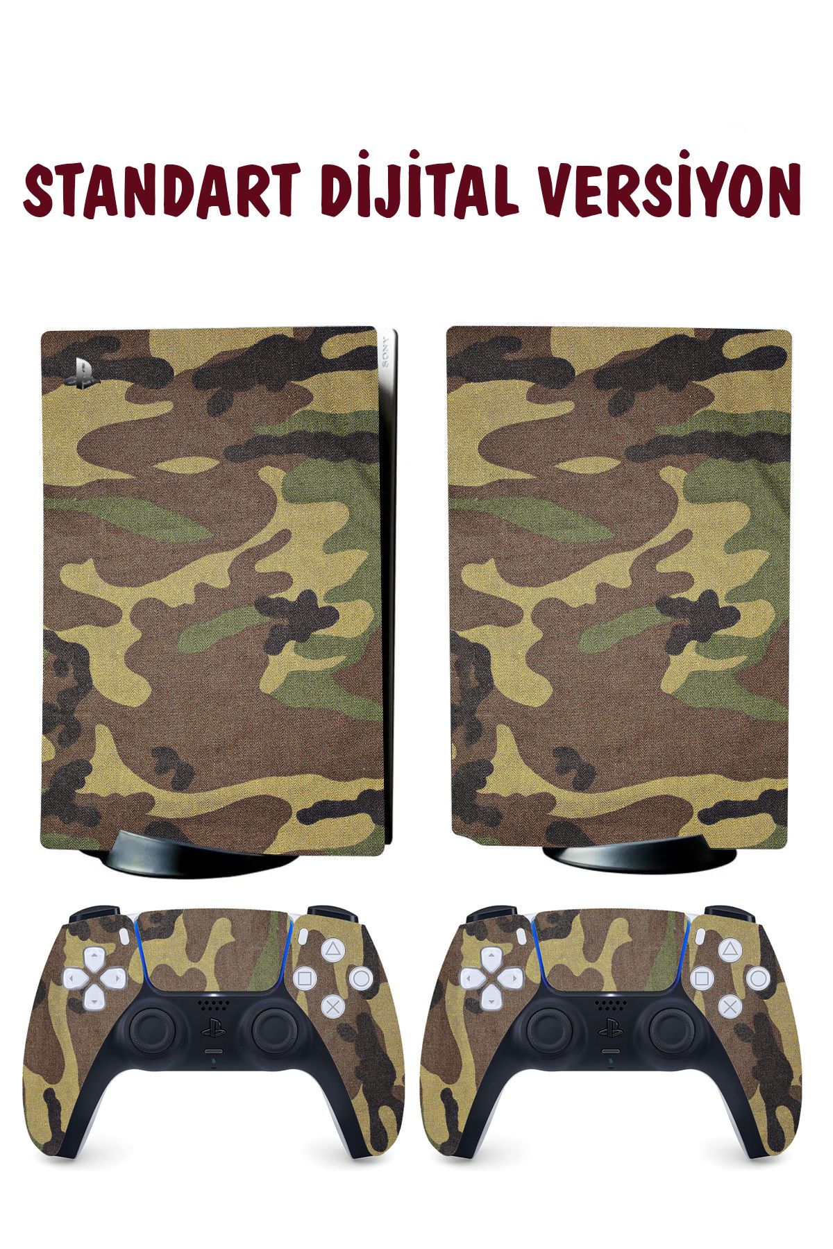 KT Decor Askeri Kamuflaj Playstation 5 Full Sticker Kaplama Seti