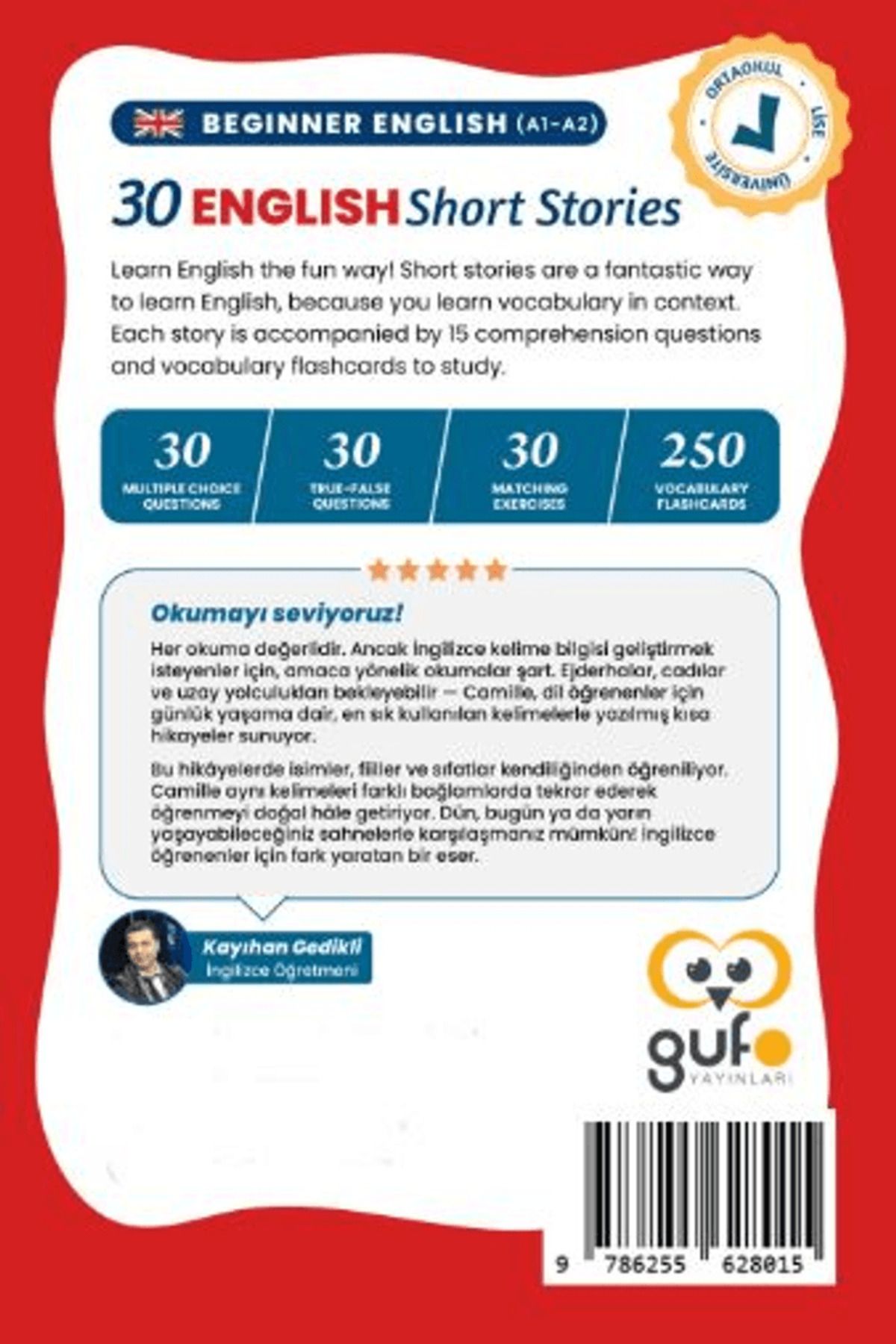 Gufo Yayınları A1 - A2 English 30 Short Stories For Beginners (Yeni Başlayanlar İçin 30 İngilizce Türkçe Kısa Hi...