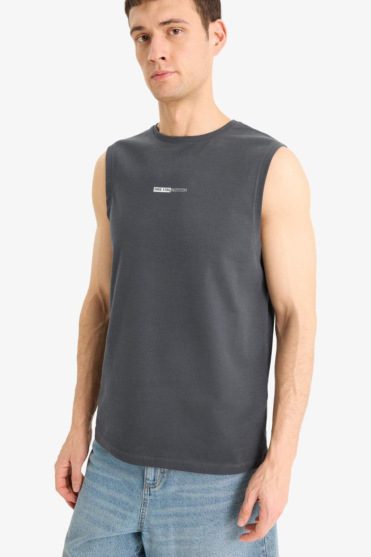 DeFacto %100 Pamuk Regular Fit Baskılı Bisiklet Yaka Atlet E5190AX25SM