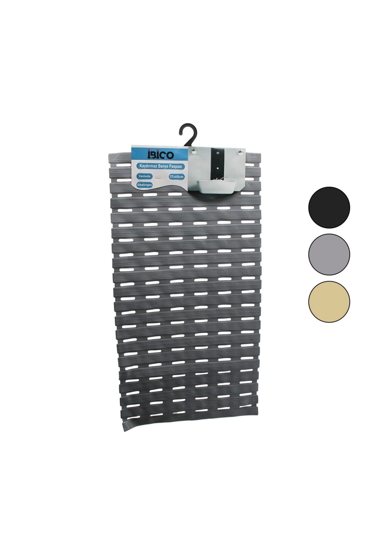 Nemere Dikdörtgen-eko Pvc Vantuz-renkli Kaydırmaz Banyo - Küvet Paspas37x68cm