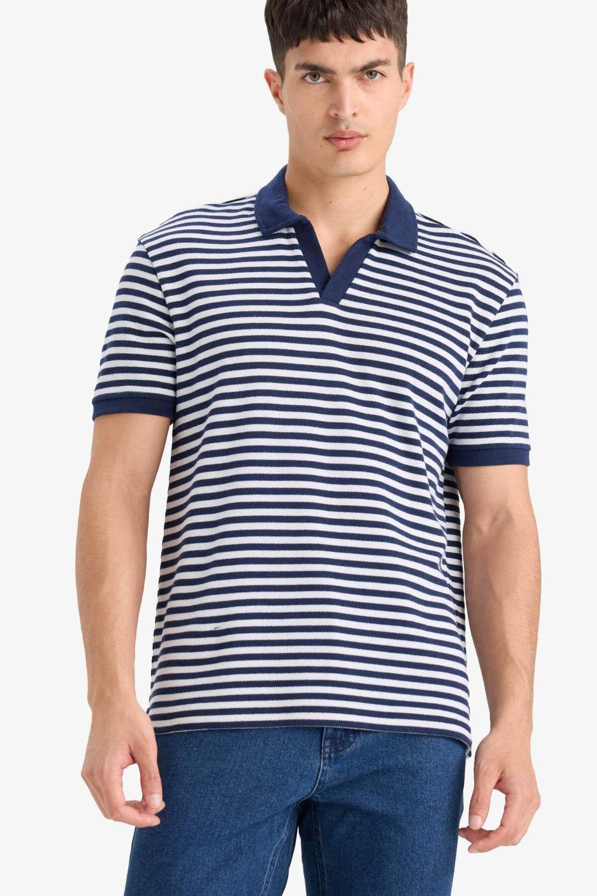 DeFacto Regular Fit Kısa Kollu Çizgili Polo Tişört E2620AX25SM