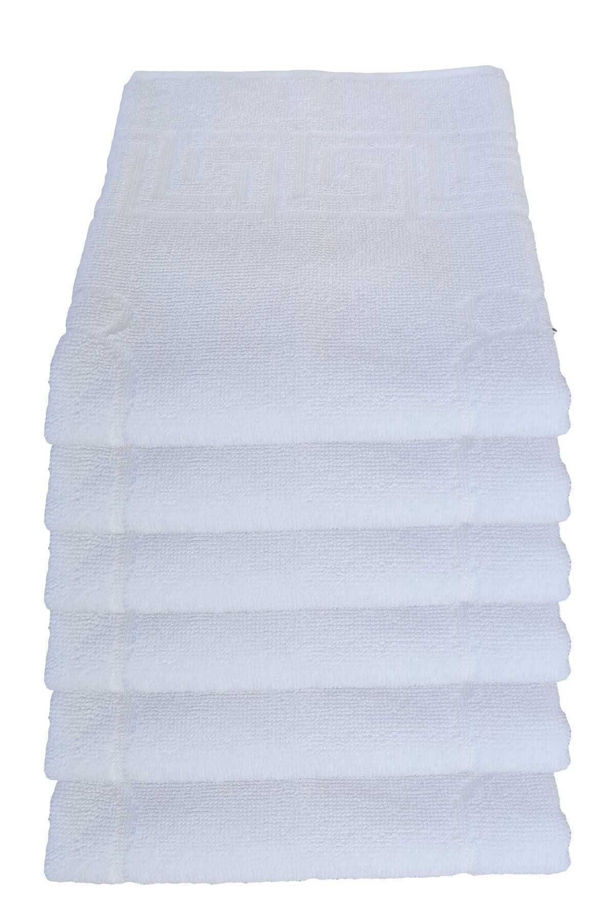 merland benvecocuk 6 lı Ayak İzli Banyo Paspas Pamuklu Ayak Havlusu 50x70 Cm