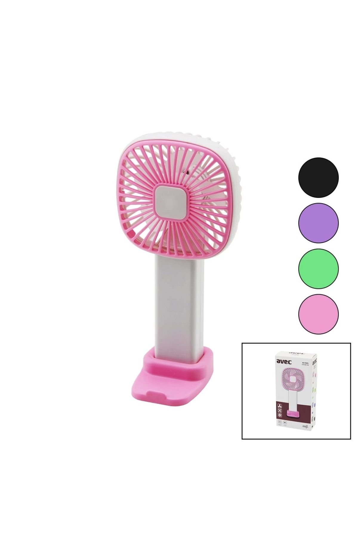 Nemere Usb Mini Fan Kare=8x8cm - Y:16.5cm Sabit Başlık 3 Kademe Hız Telefonluklu Ayak Aparat