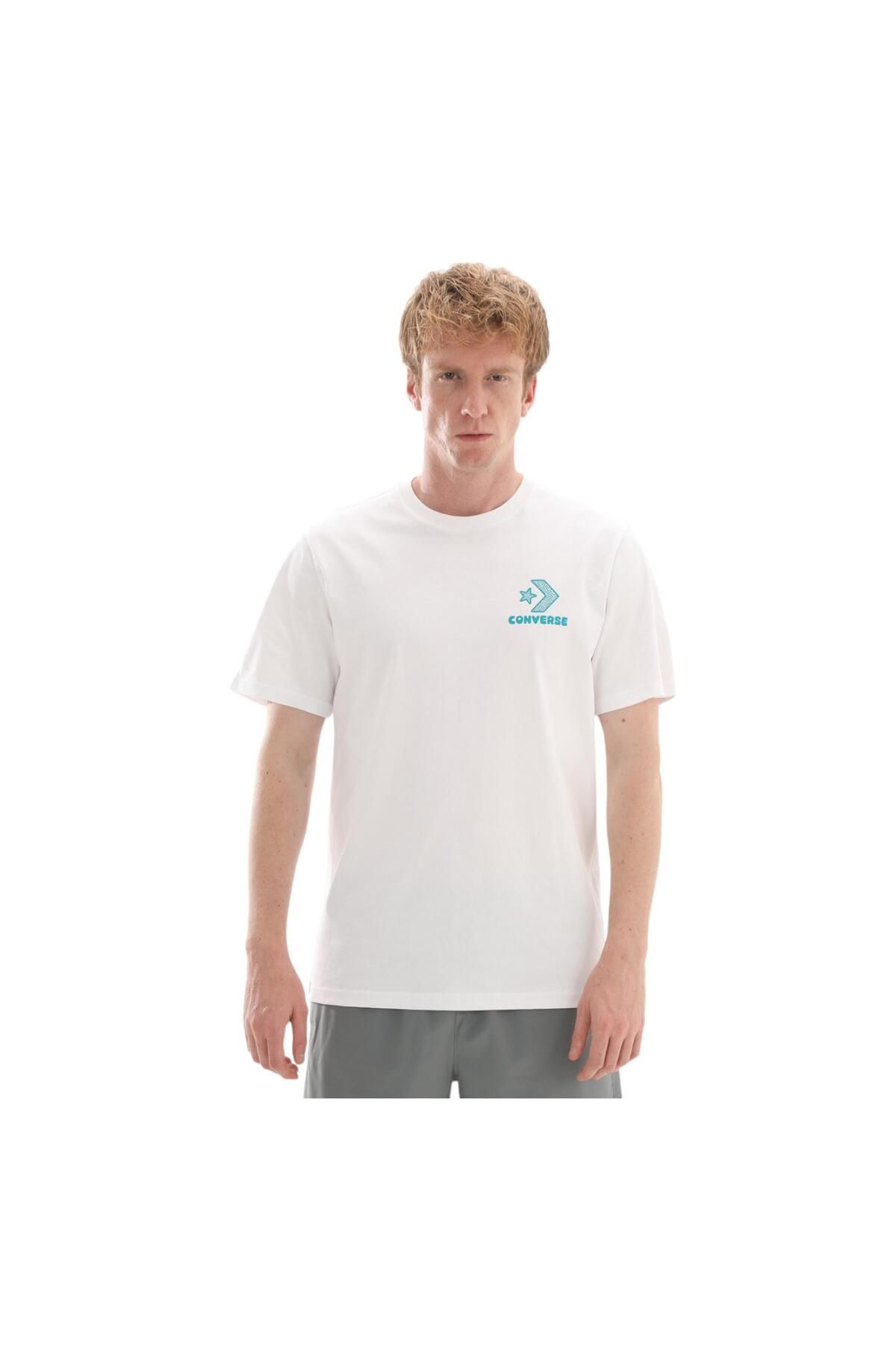 converse 10027346-102 Converse Nature Center T-Shırt T-Shirt Beyaz