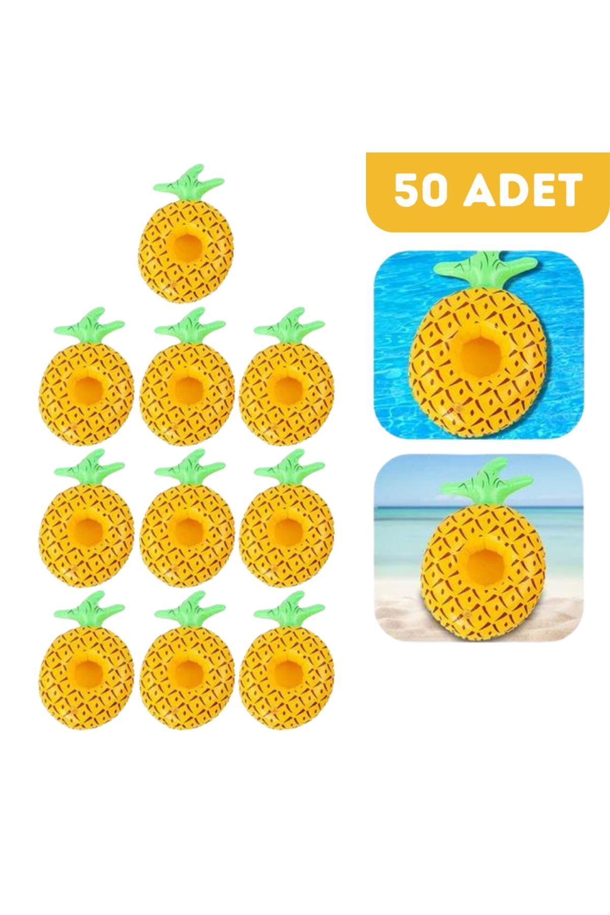 SerenityHaven Deniz Yatağı Ananas Bardak Tutucu 50 Adet