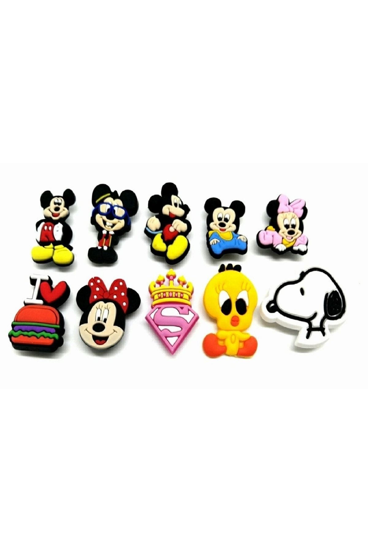 SerenityHaven 10 Adet Terlik Süsleri Mickey