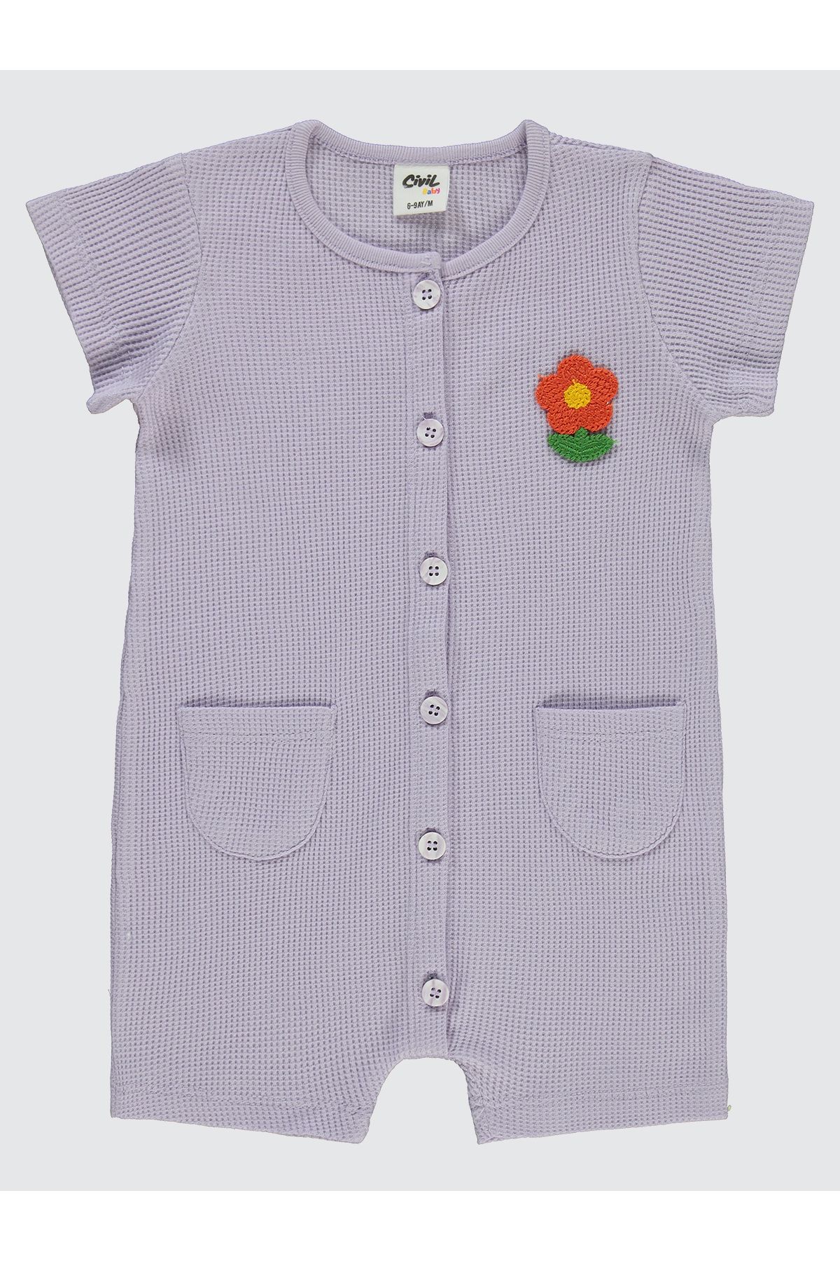 Civil Baby Kız Bebek Patiksiz Tulum 6-18 Ay Lila