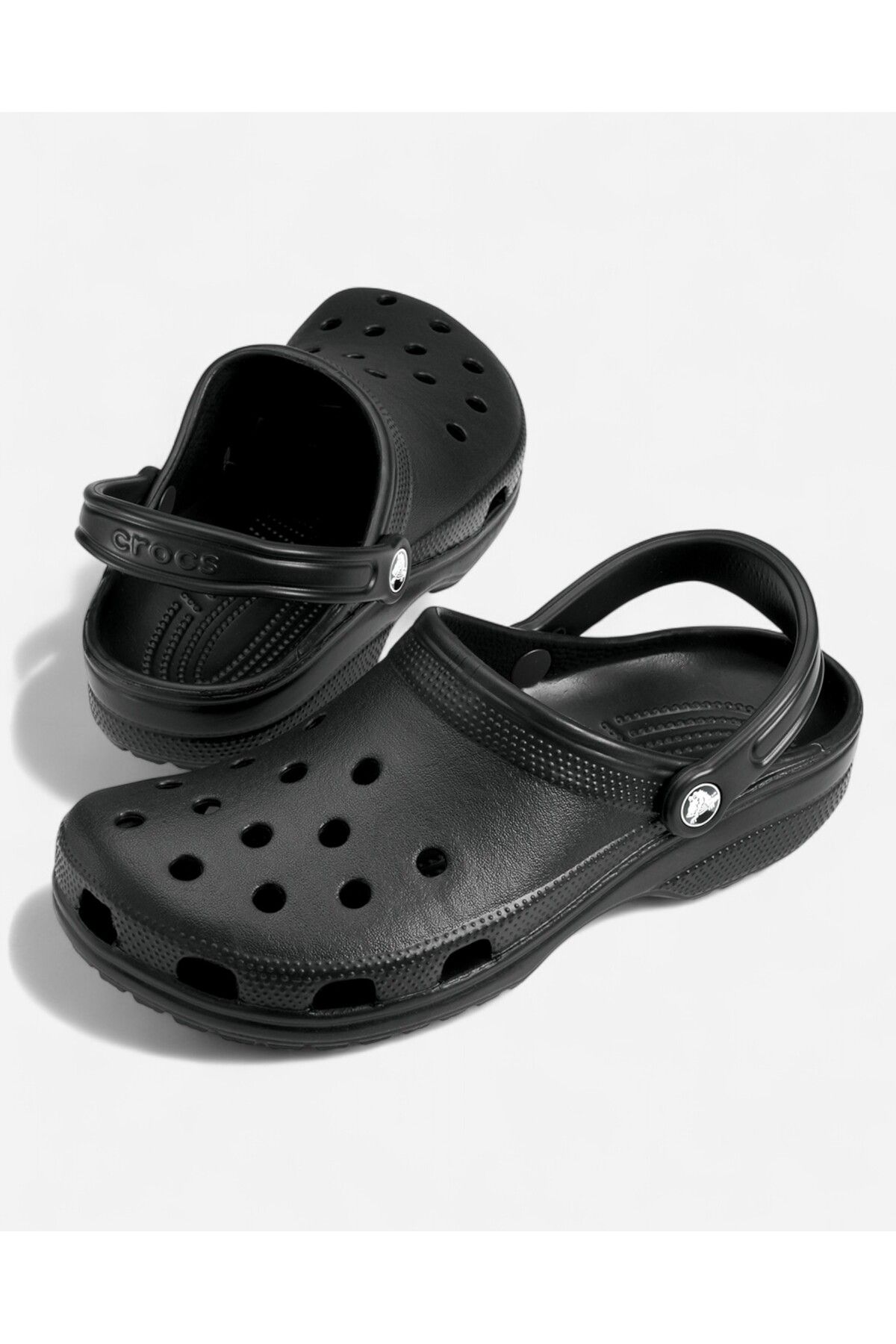 Crocs-Papuci negri unisex pentru utilizare zilnică confortabilă cu logo 10001-001 4