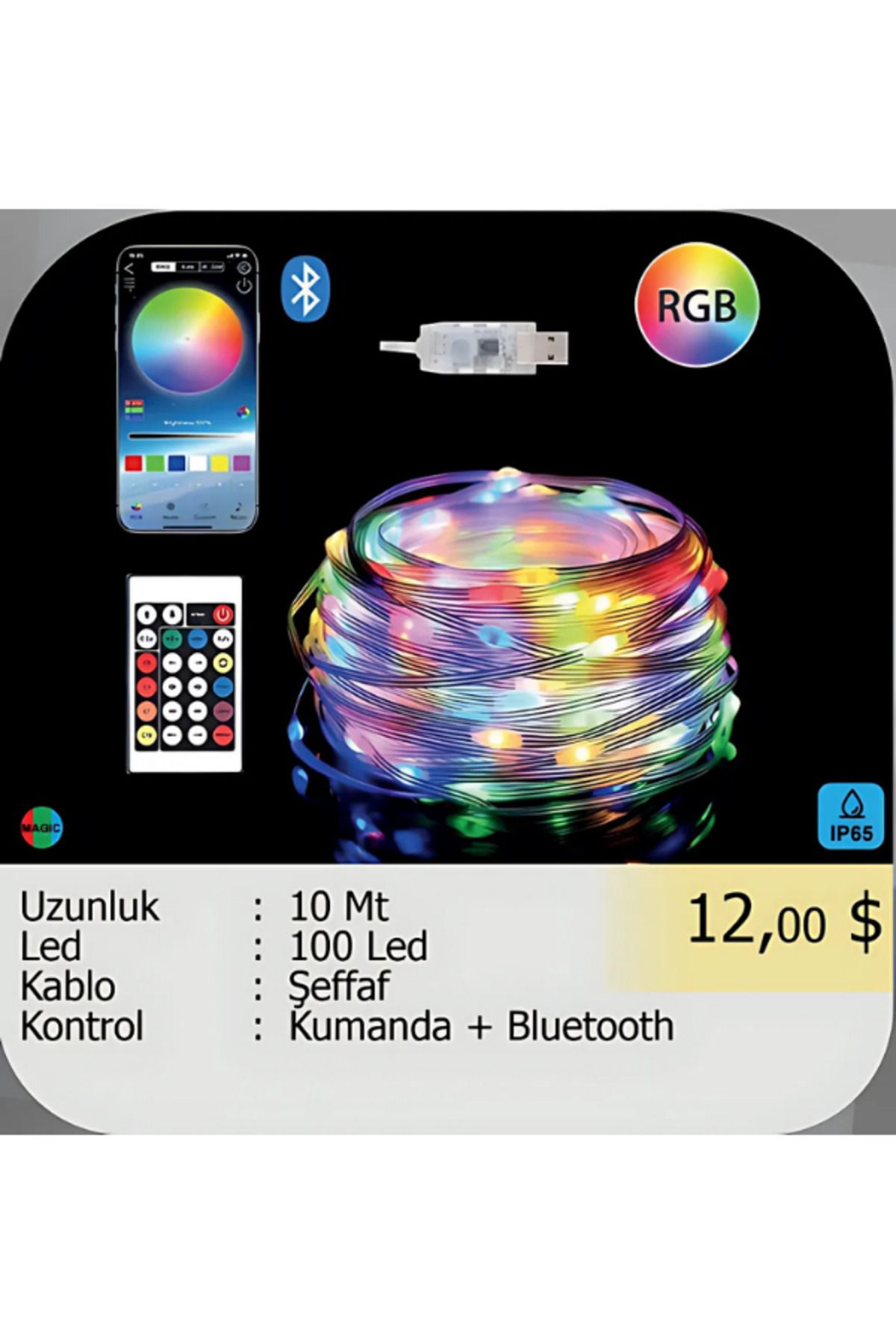 ELKHOUSE ElektrikHouse LED Peri Işığı Animasyonlu Kumanda + Bluetooth 10 Metre