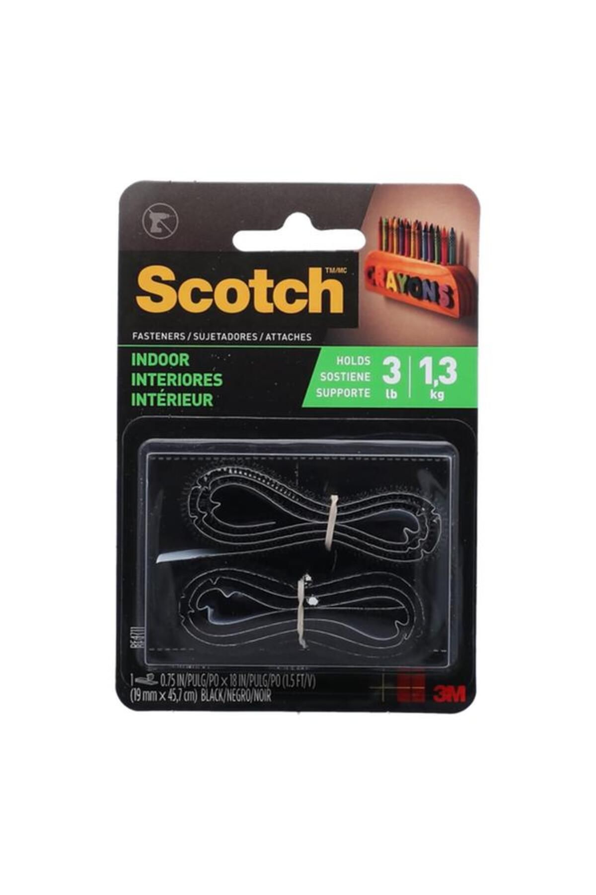 Generic-Scotch General Purpose Indoor Hook and Loop Fastener Black 3/4 x 18inch 7100103301 1