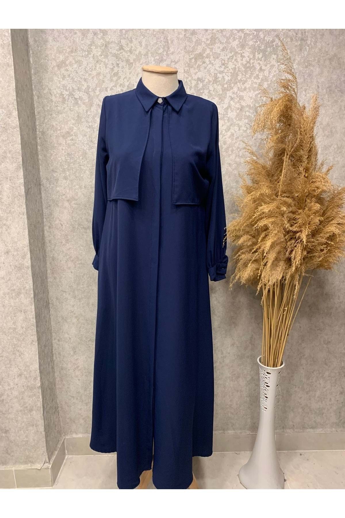 Eylül 25Y1902 ABAYA GİZLİ PATLI BELİ KUŞAKLI LACI