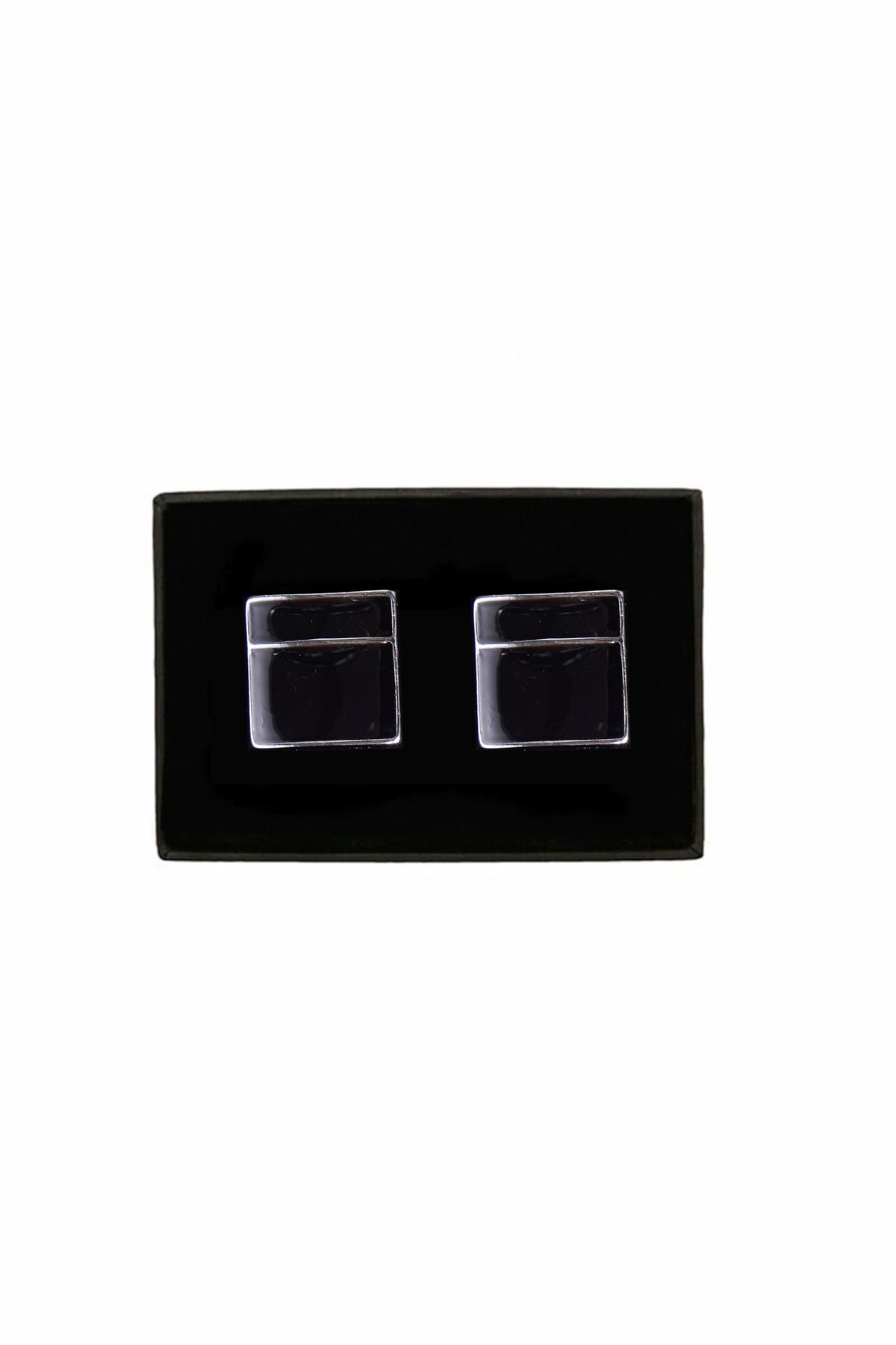 ALTINYILDIZ CLASSICS Erkek Siyah-Gümüş %100 Metal Kol Düğmesi