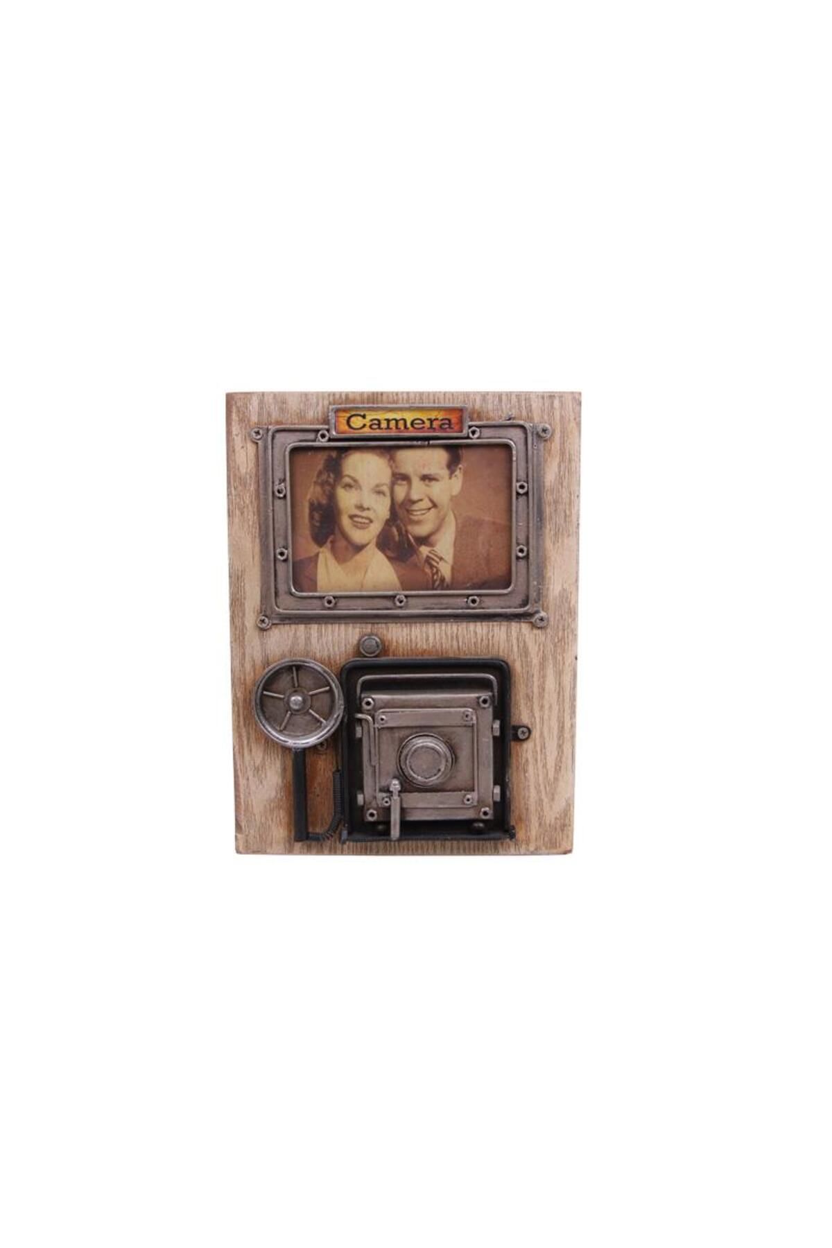 Serero Dekoratif Metal Çerçeve Fotoğraf Makinesi Dekorlu Hediyelik