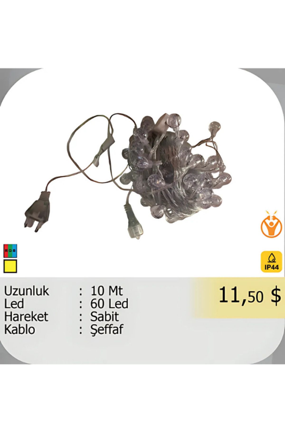 ELKHOUSE ElektrikHouse LED Peri Işığı 60 Led 10 Metre
