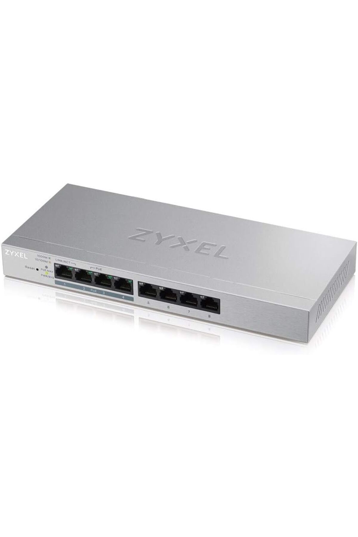 yenibagshop GS1200-8HP-EU0101F, 5 Port PoE Destekli Masaüstü Gigabit Switch