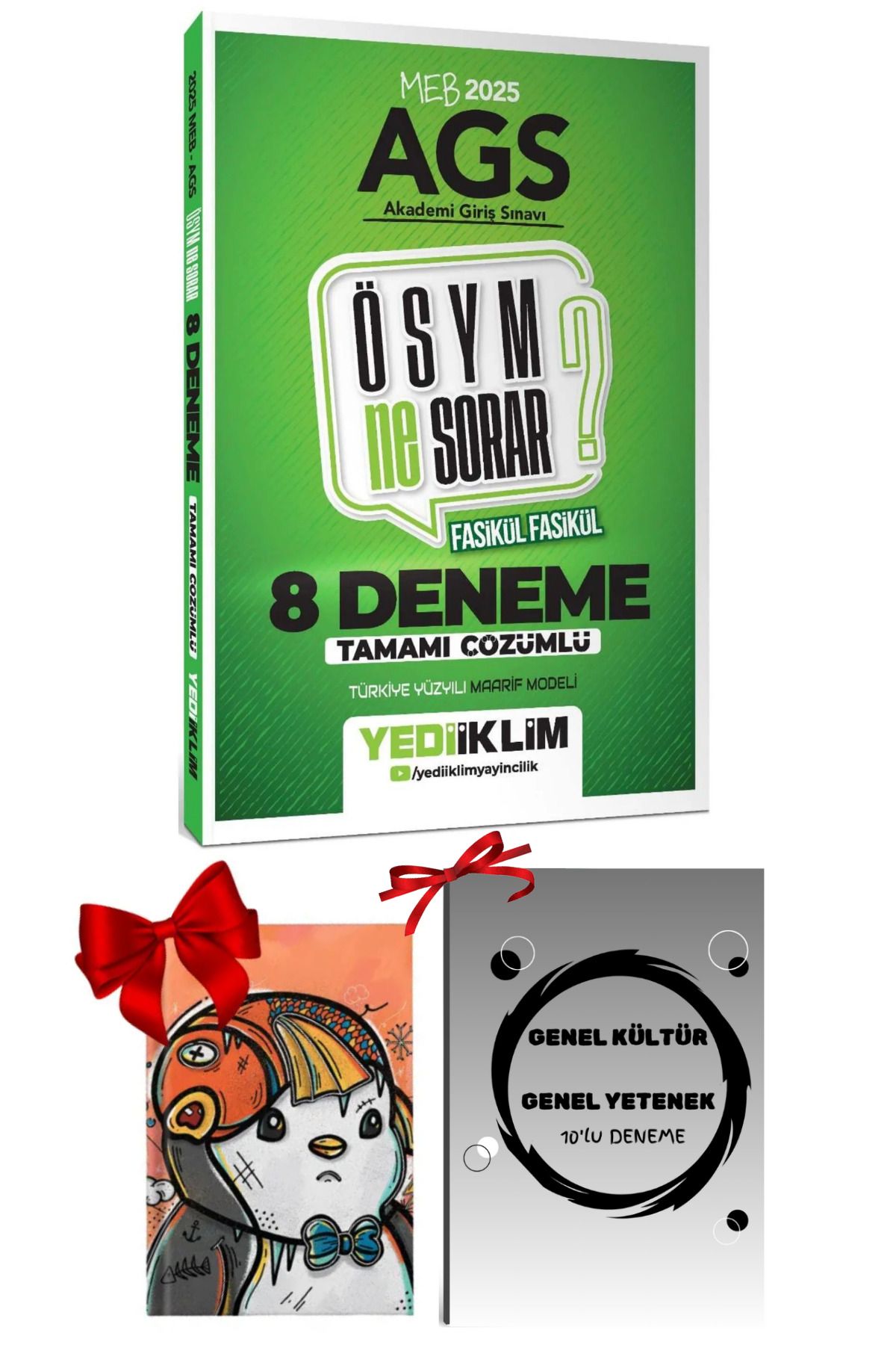 Yediiklim Yayınları 2025 MEB-AGS ÖSYM Ne Sorar Maarif Modali İle Fasikül Fasikül Çözümlü 8 Deneme Hediyeli Set