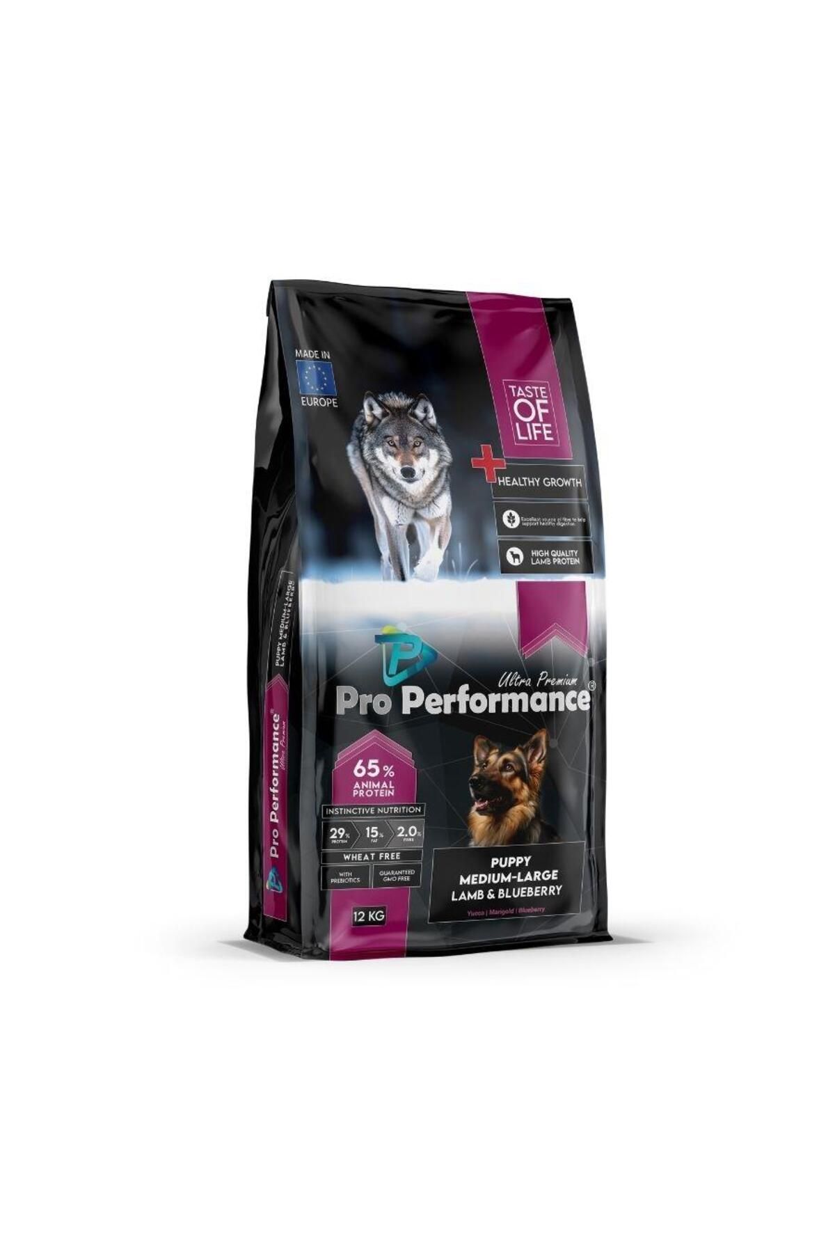 PERFORMANCE Pro Performance Ultra Premium Orta ve Büyük Irklar İçin Kuzulu ve Yaban Mersinli Yavru Köpek Maması