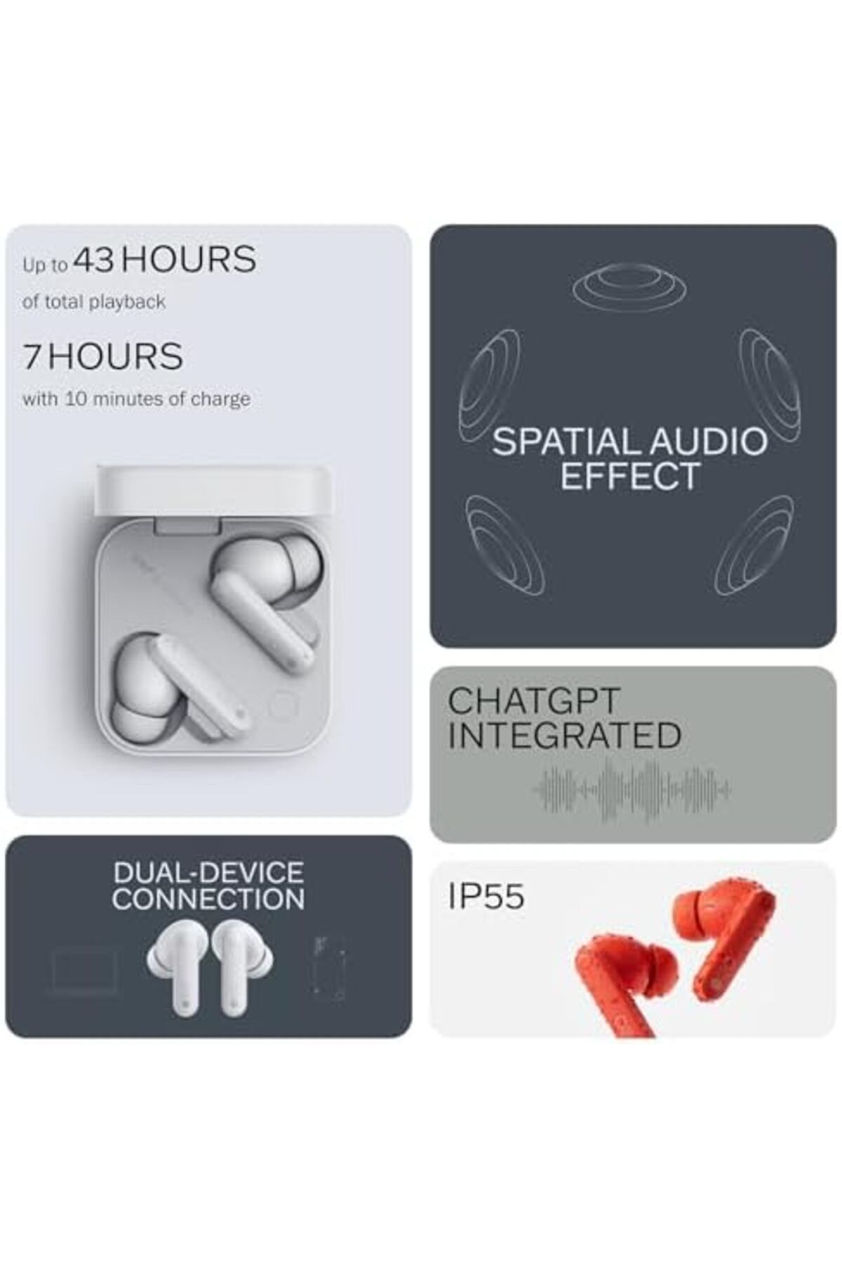 cmf by NOTHING-Buds Pro 2 Wireless Earbuds with ChatGPT Integration, Hi-RES Audio, Hybrid Noise Canc 6