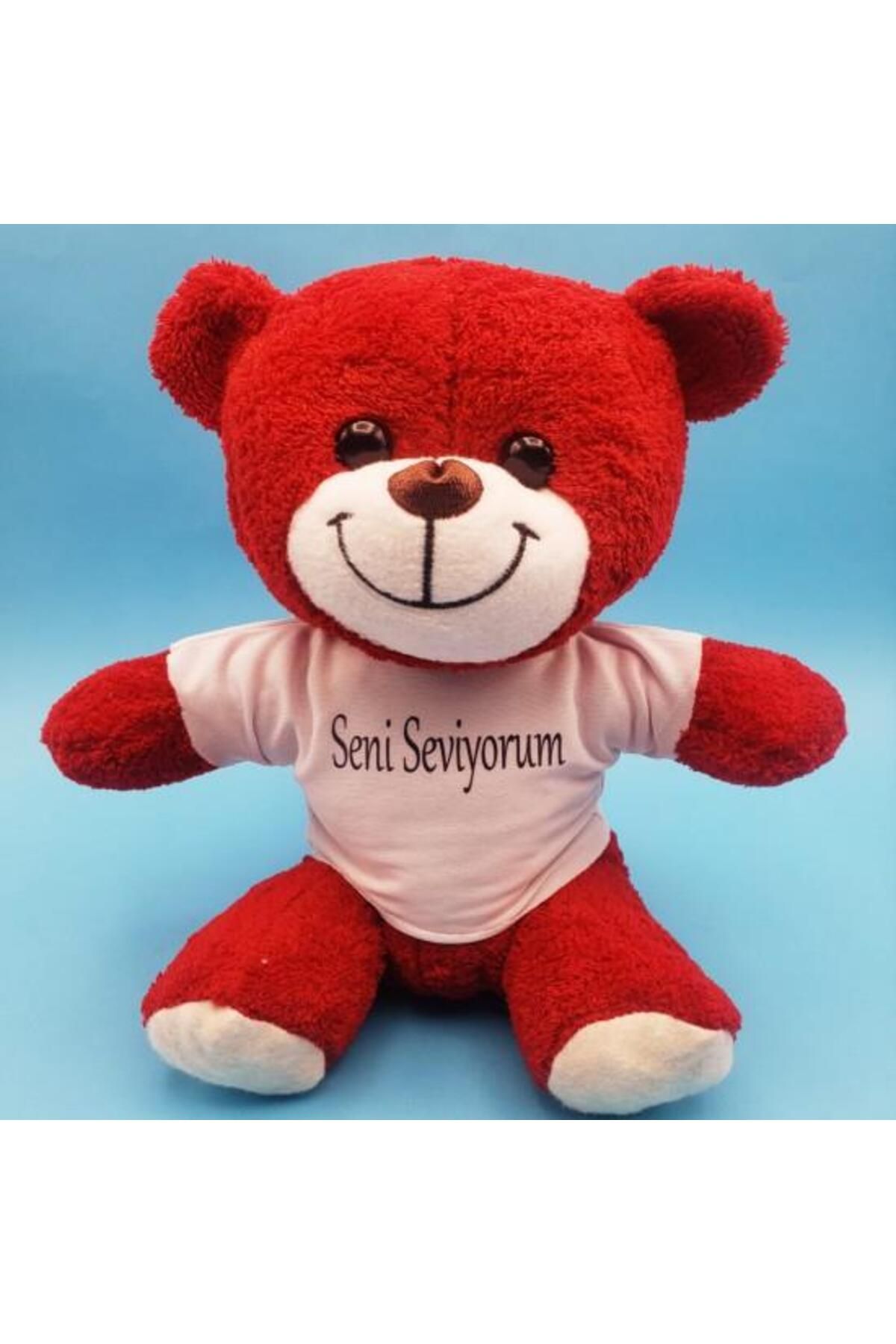 Serero Kırmızı Peluş Ayıcık Seni Seviyorum Tişörtlü