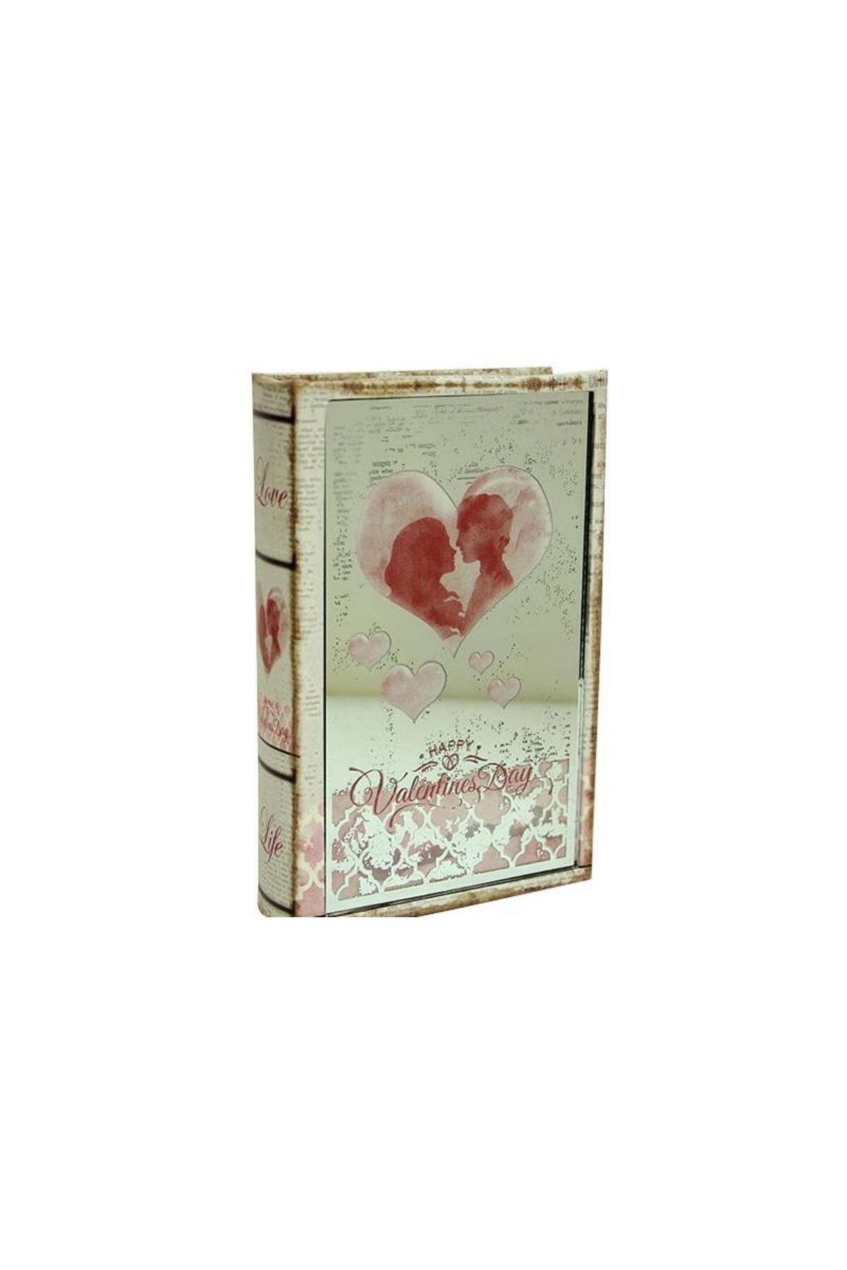 Serero Kutu Kitap Aynalı Valentine Dekoratif Hediyelik