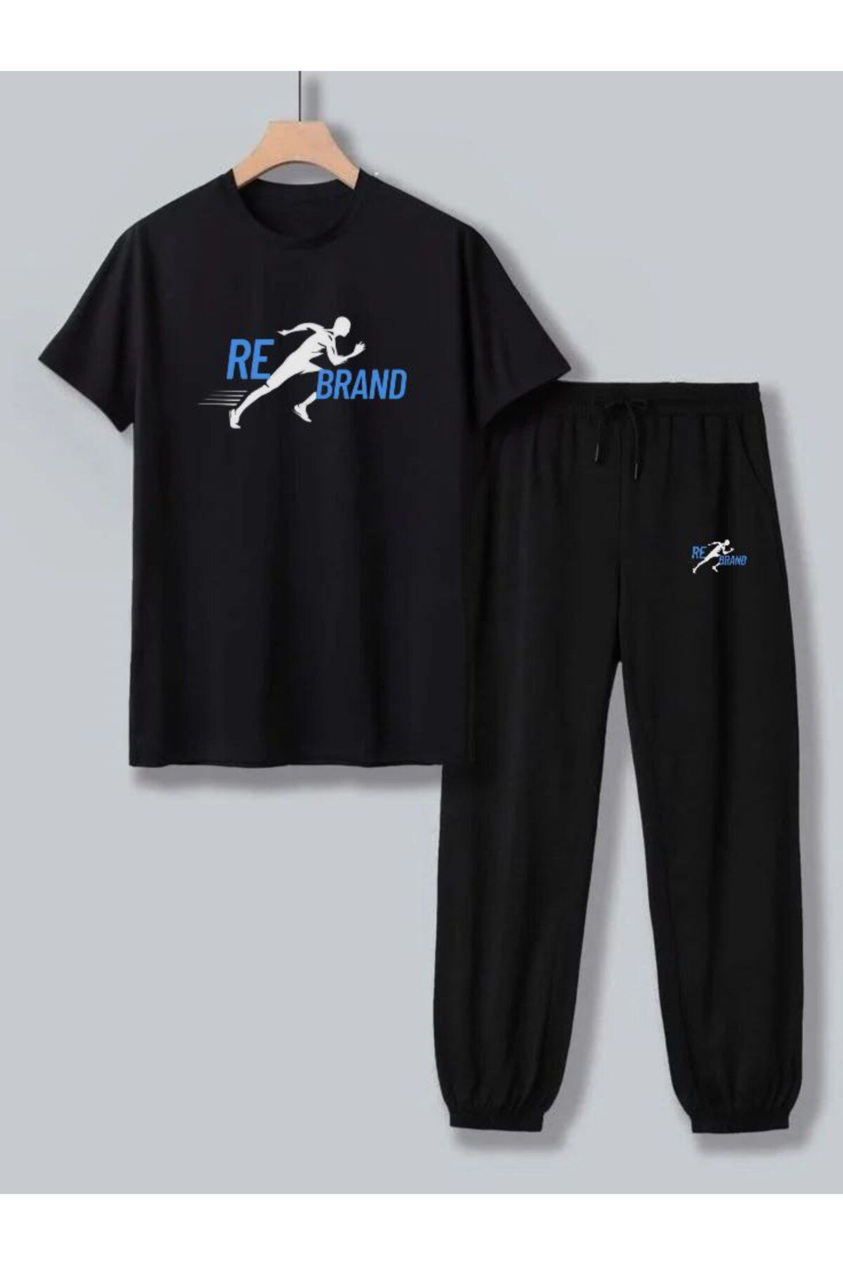 REBRAND Spor Giyim Oversize T-shirt Takımı - Baskılı Alt Üst Eşofman