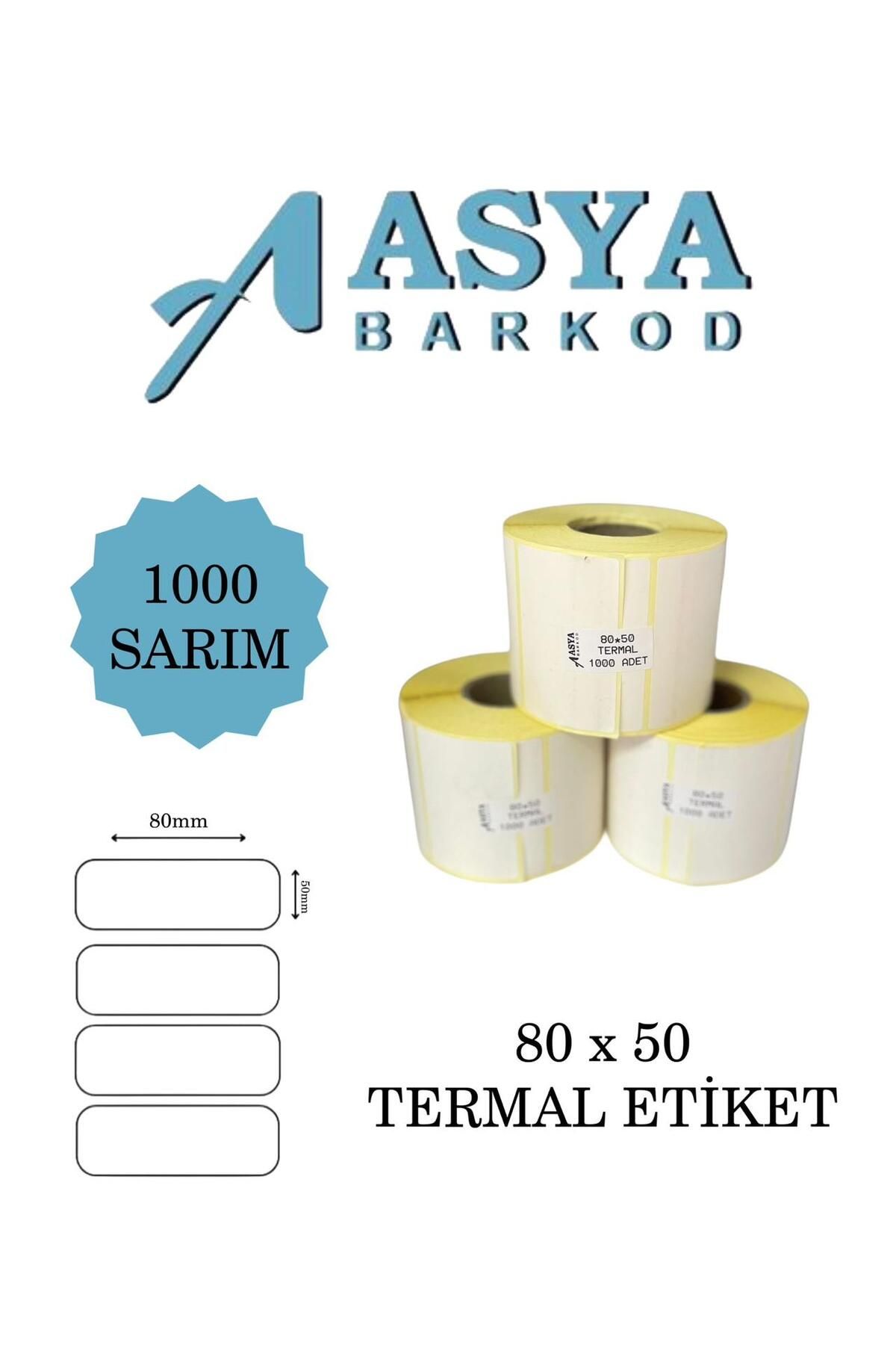 ASYA BARKOD 80 x 50 Termal Etiket 1000 Sarım