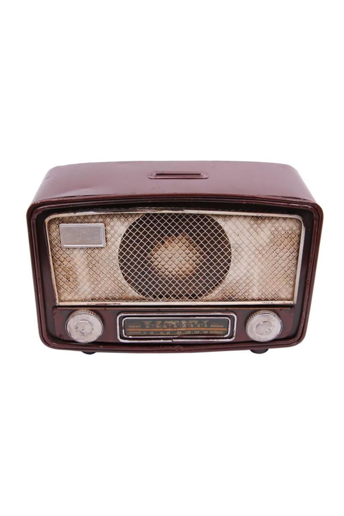 Serero Dekoratif Metal Radyo Kumbaralı Vintage Hediyelik