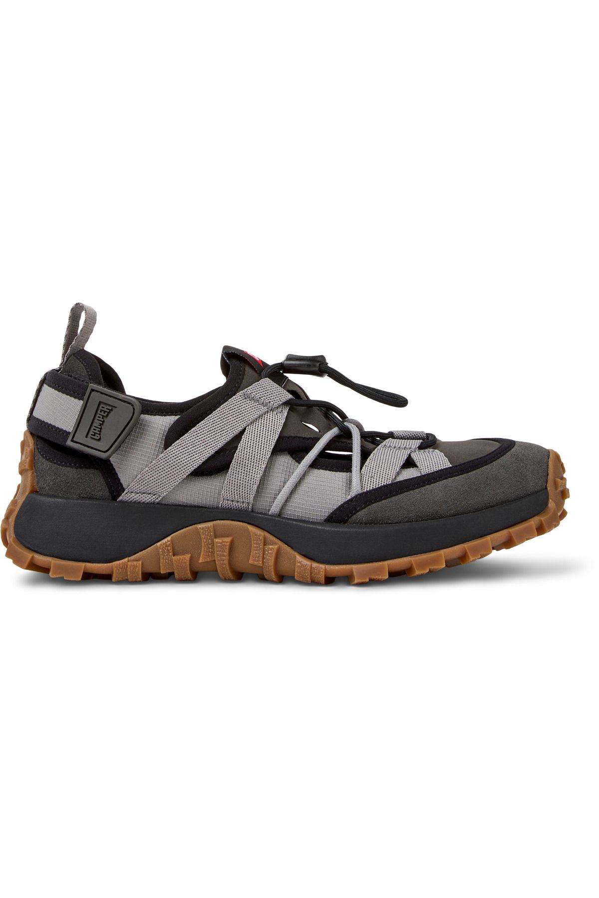 CAMPER-Women's Black Hook And Loop Running Shoes With Elastic Laces And Color Block Detail DriftTrail 2