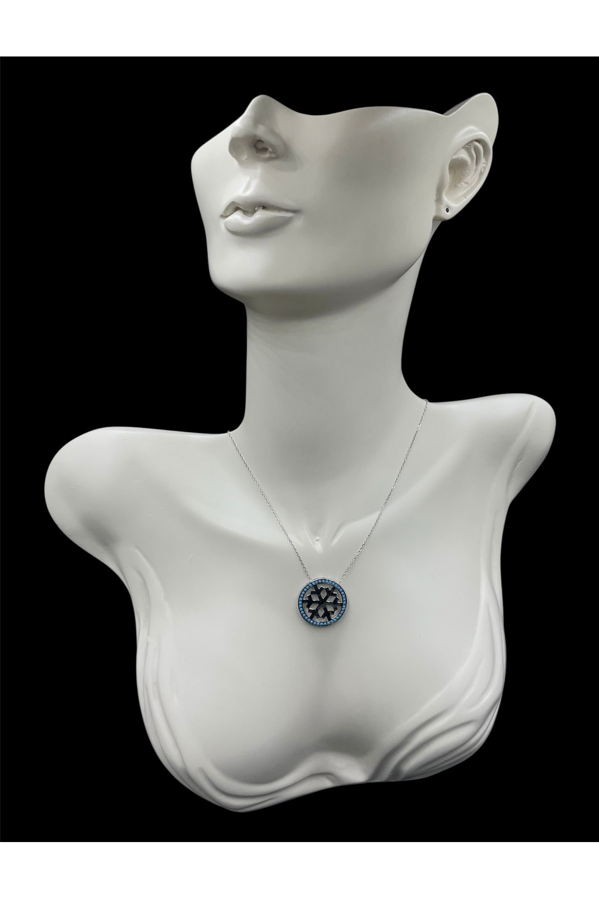nefjewelrydesign 925 Ayar Gümüş Kartanesi Zirkon Taşlı 50cm Kolye