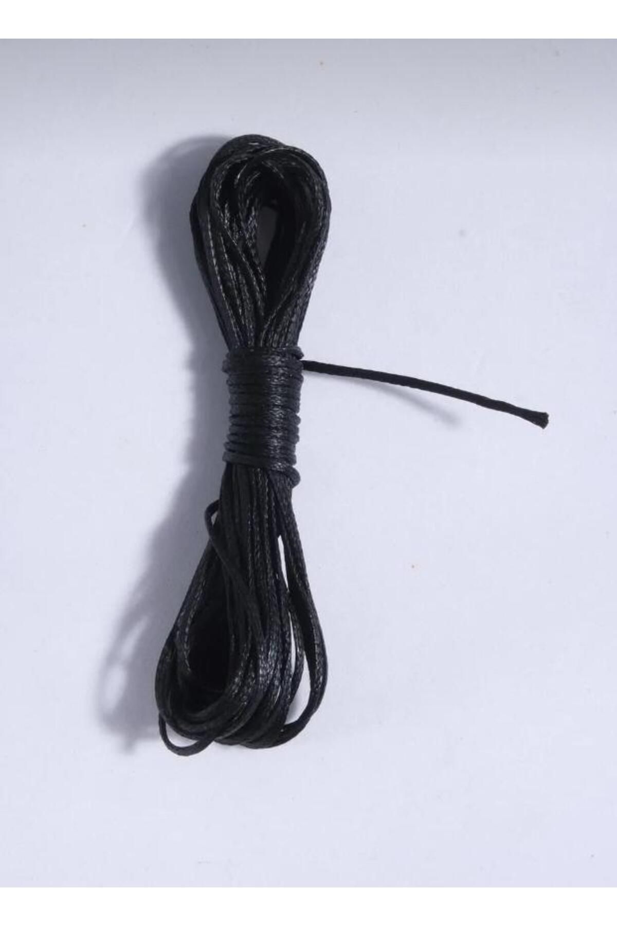 BİGÜMEX 20 MT 1.5 MM Mumlu İp (Kolye, Takı Tasarım, Bileklik İpi) Siyah