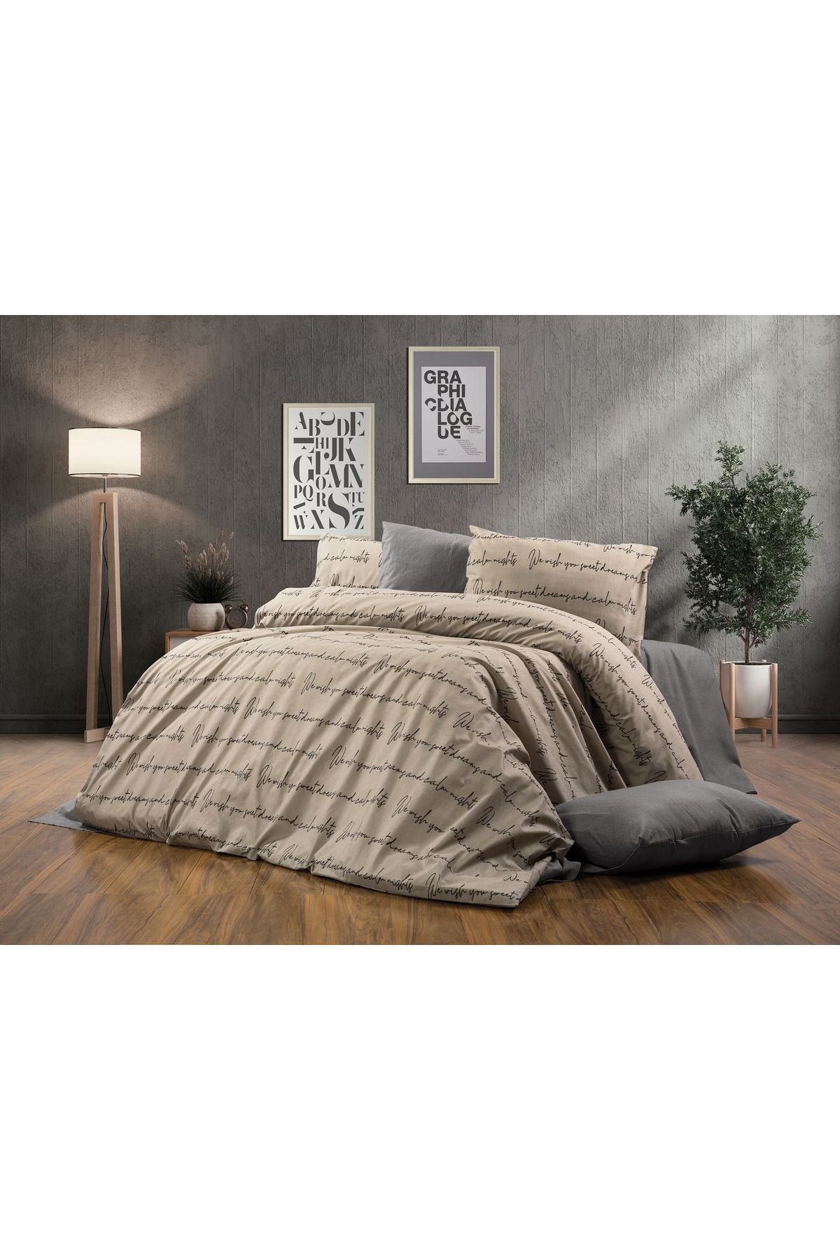 Seher Home Gerbera Çift Kişilik Nevresim 2 adet yastıklı