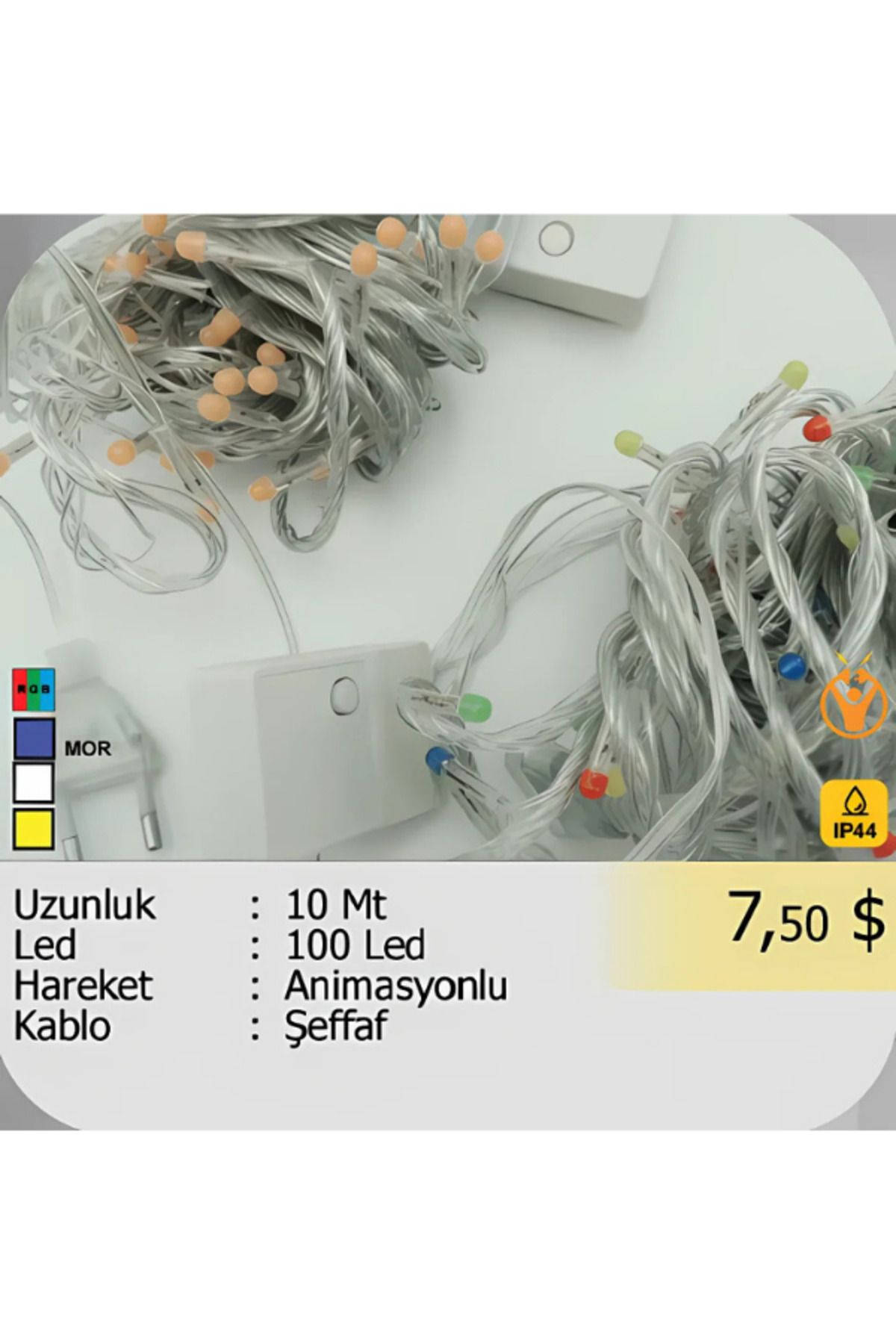 ELKHOUSE ElektrikHouse LED Peri Işığı 100 Led - Animasyonlu 10 Metre