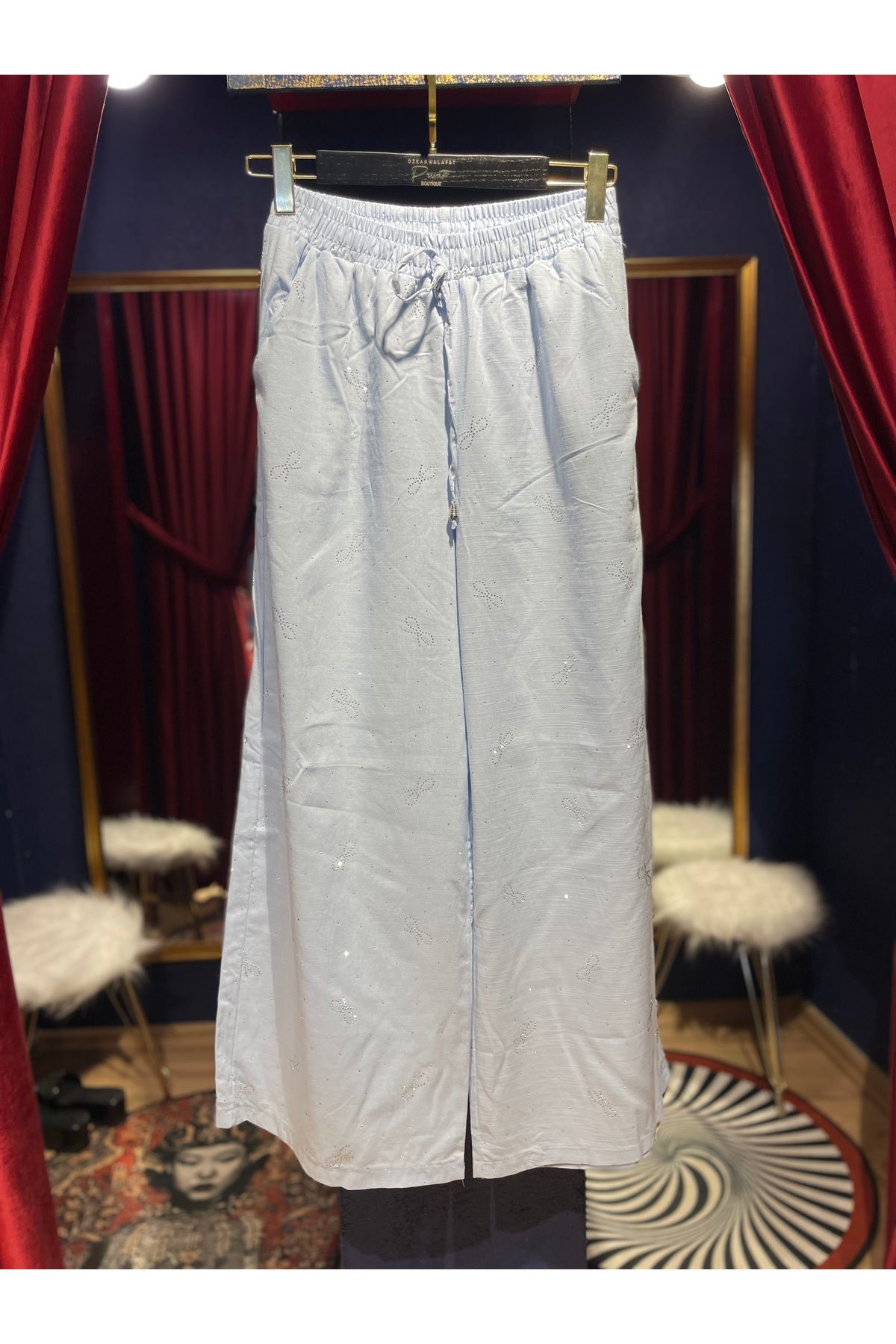 İthal Taşlı bol paça pantolon