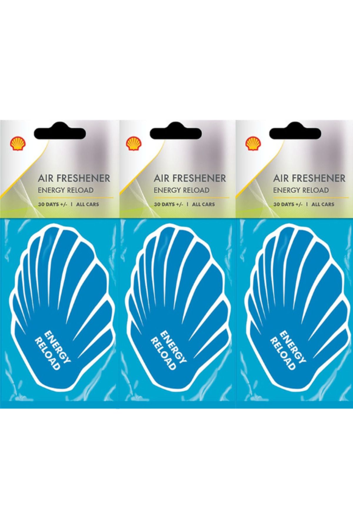 BBS MARKET SHELL Air Freshener Energy Reload 3’lü Set – Enerji Verici Ferah Aromalı Oto Kokusu