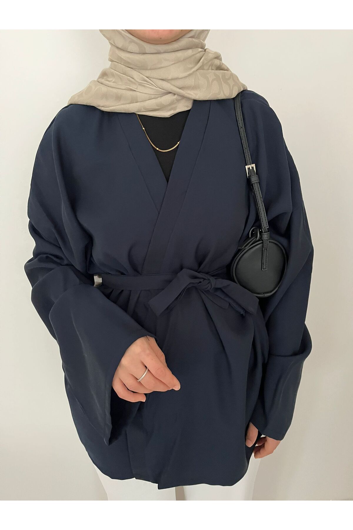 FASİON Belden Bağlamalı Laci Kimono