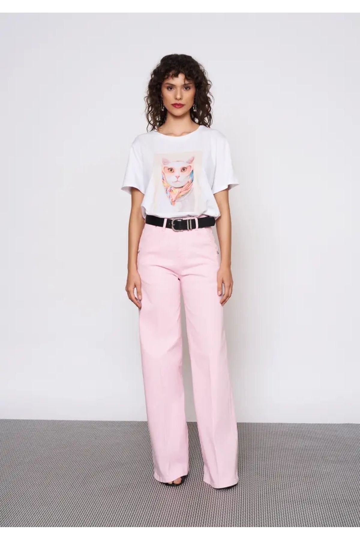 EUROFASHION Pembe Lisa Denim Pantolon