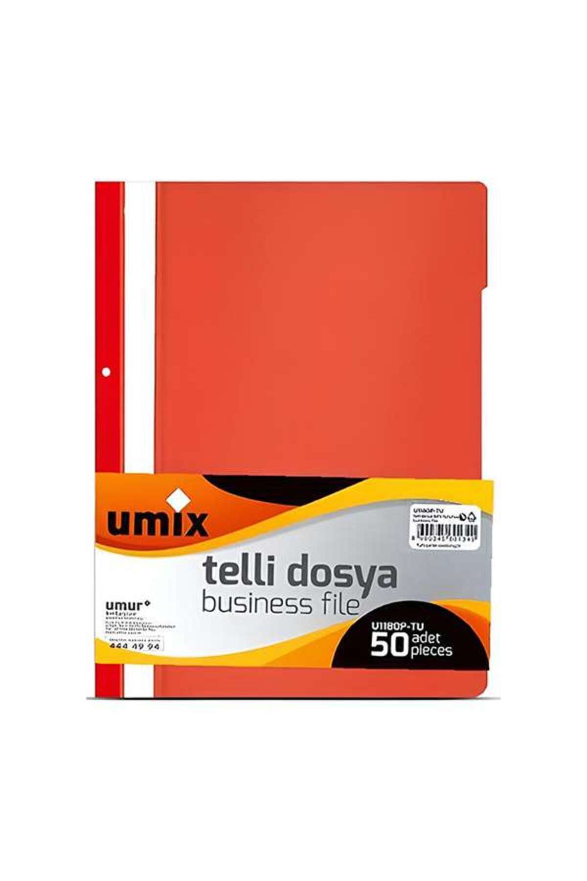Umix Umixc Premium A4 Telli Dosya Kırmızı 50'li Paket
