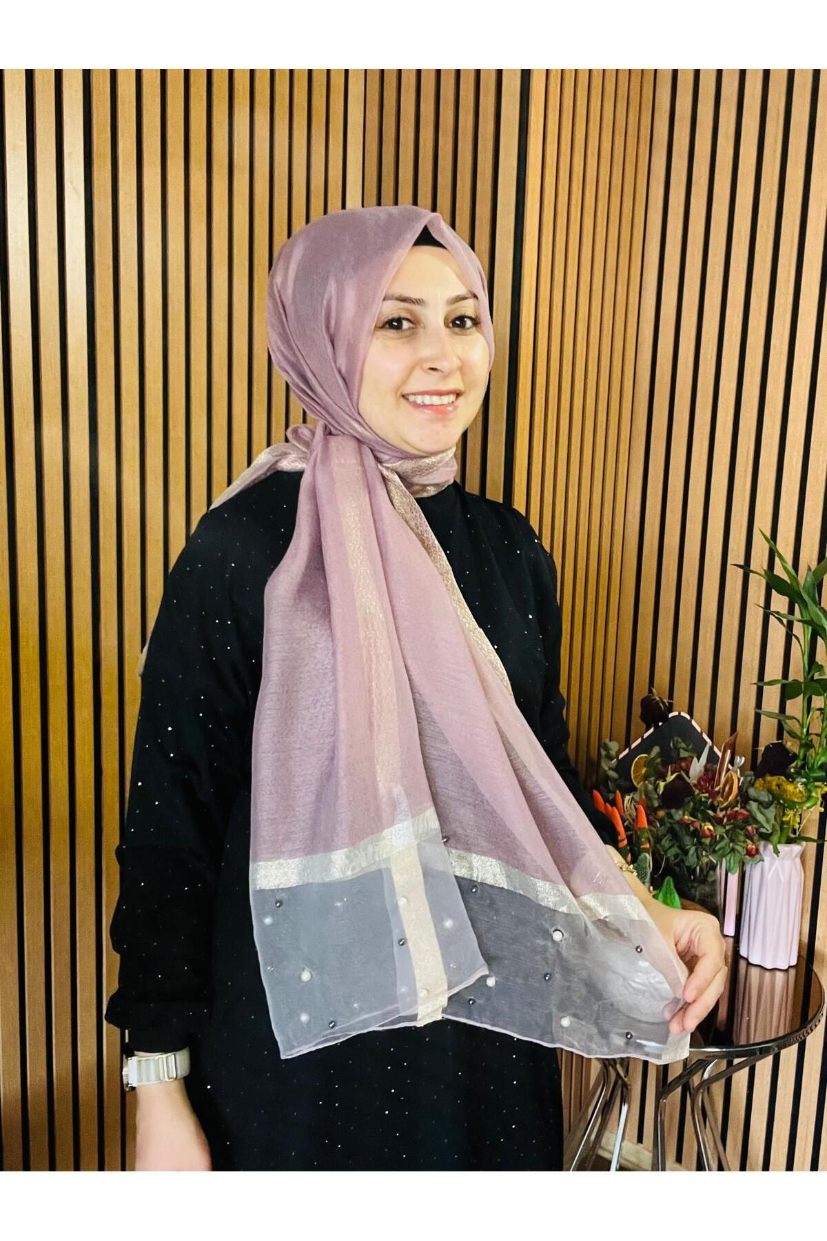 Arwella % 40 ipek incili tül şal