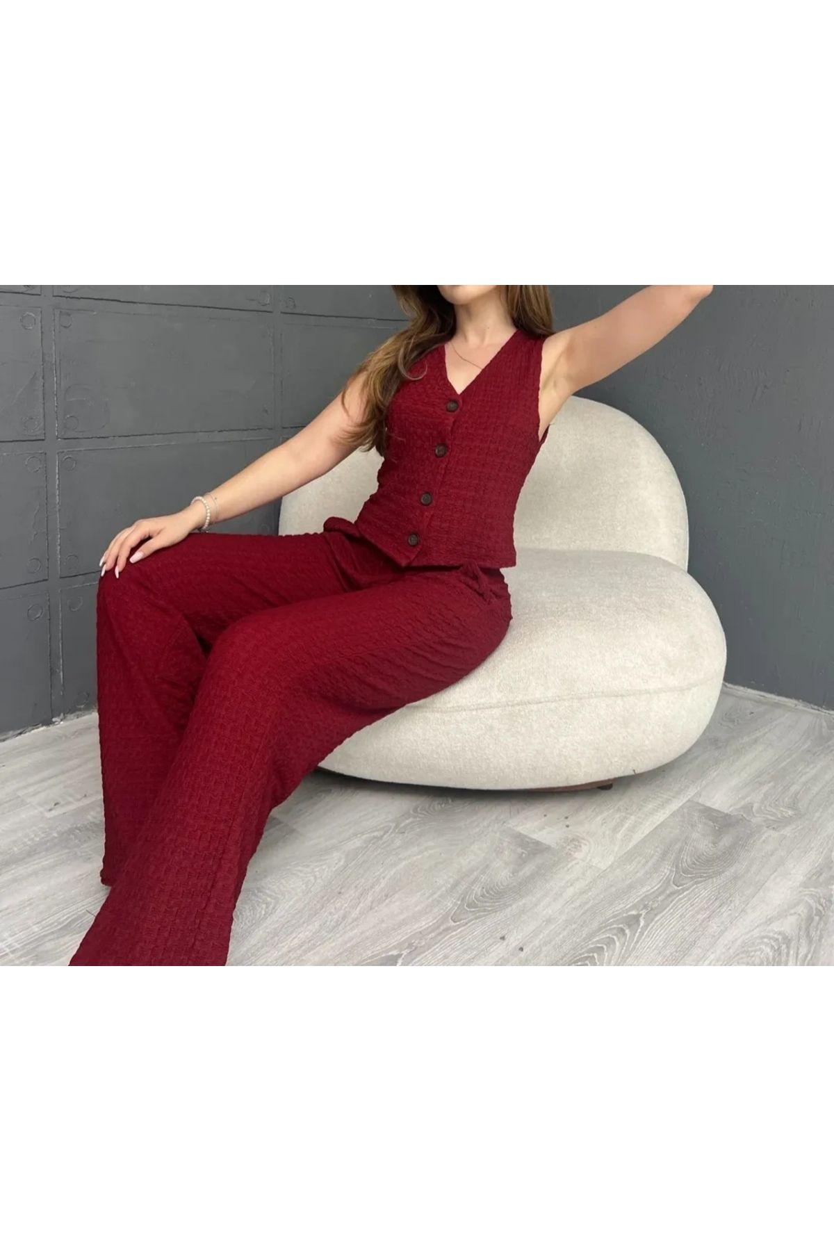 Snowdrop 635 Bürümcük Yelekli Pantolon Takım