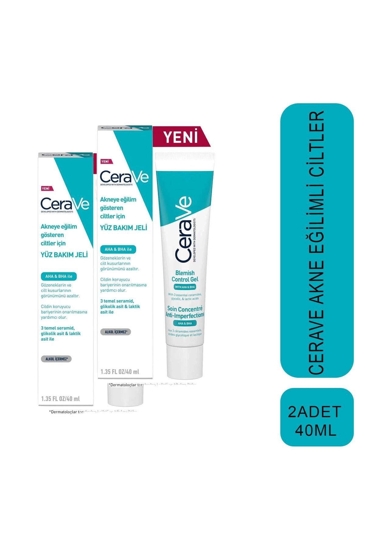 Seddar Collection Cerave Akneye Eğilimli Ciltler İçin Yüz Bakım Jeli 40 ml 2 Adet