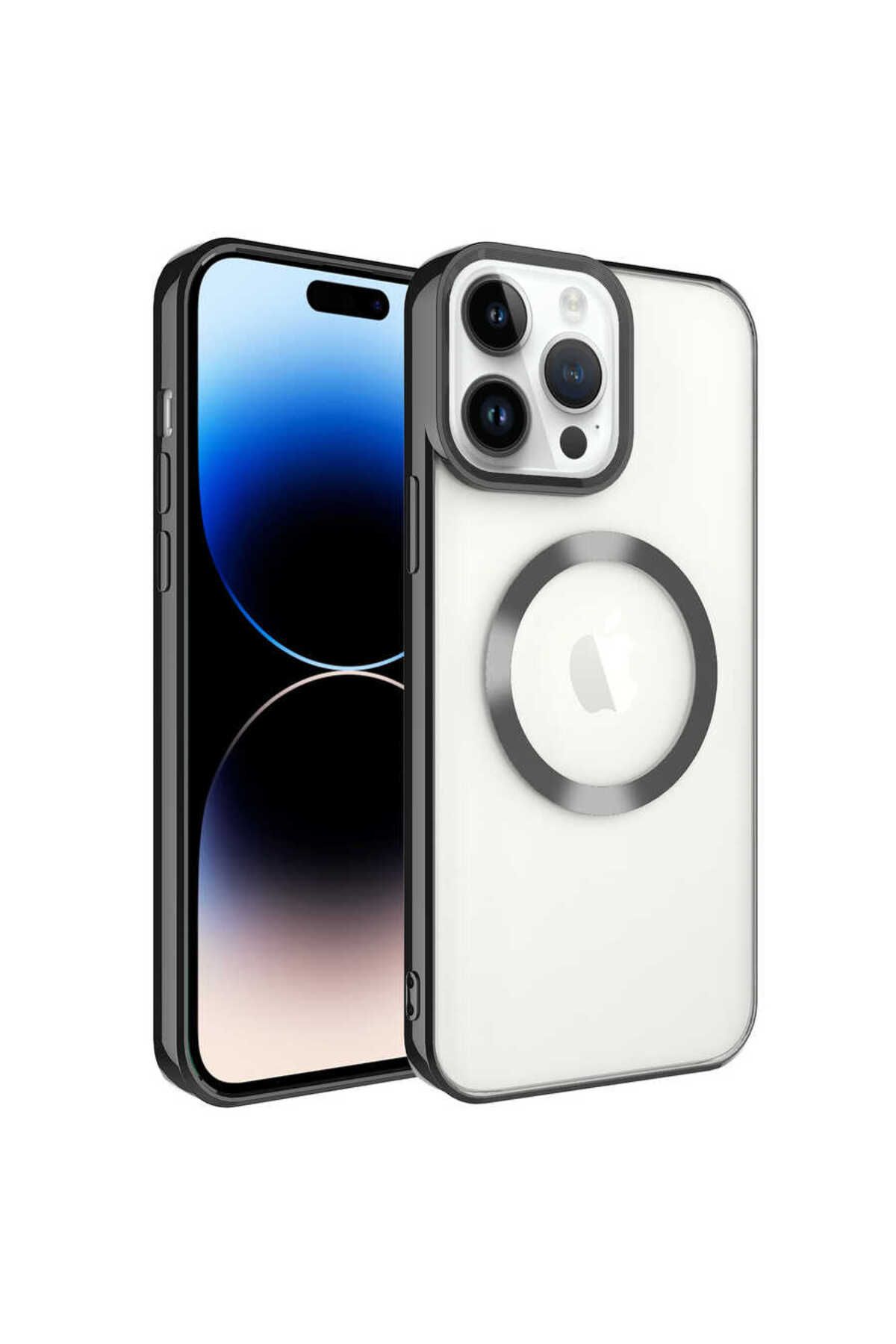 halkhouse İphone 14 Pro Max Kılıf Magsafe Wireless Şarj Özellikli Renkli İnce Silikon Setro Silikon